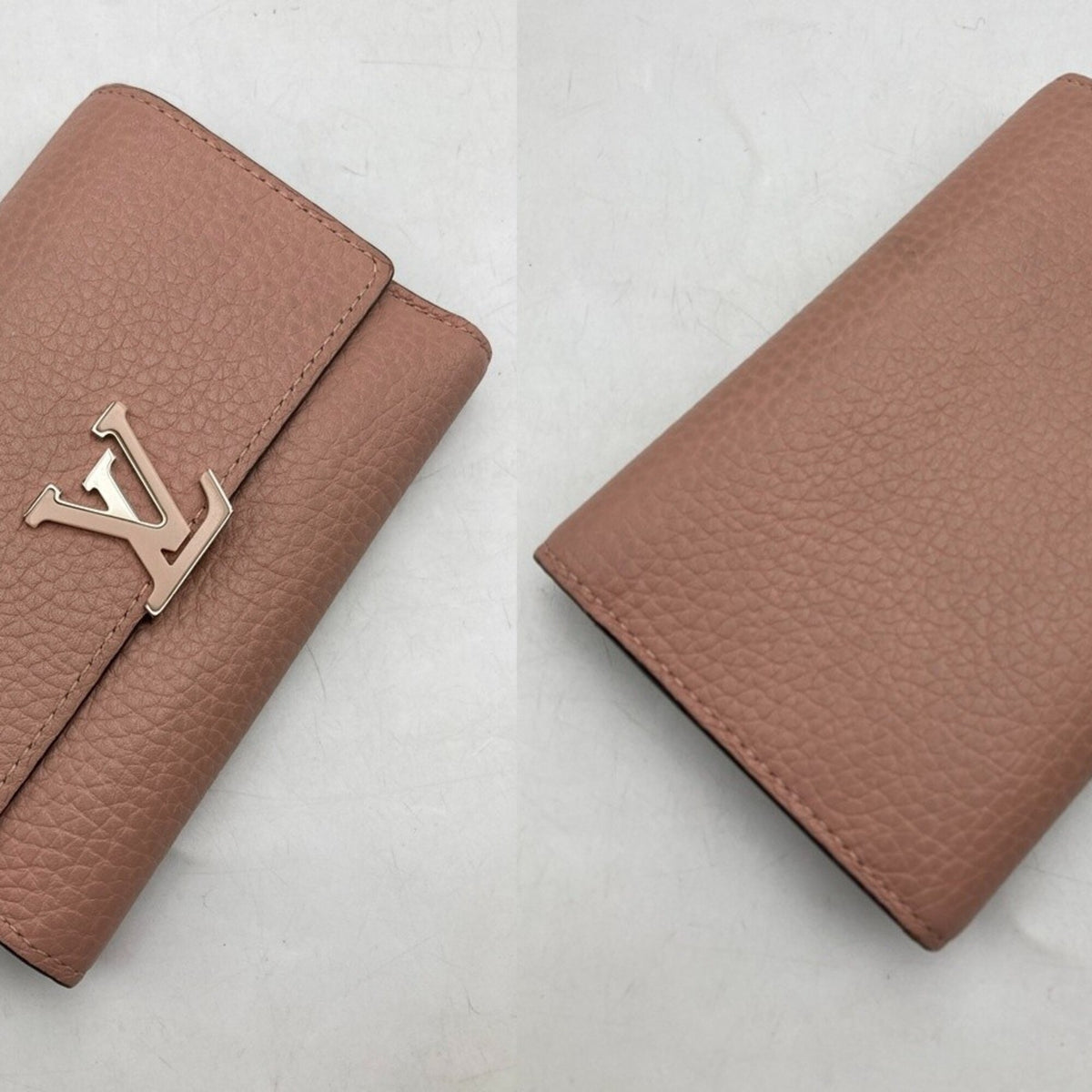 Louis Vuitton Magnolia Pink Leather Wallet (Tri-Fold) (Pre-Owned)