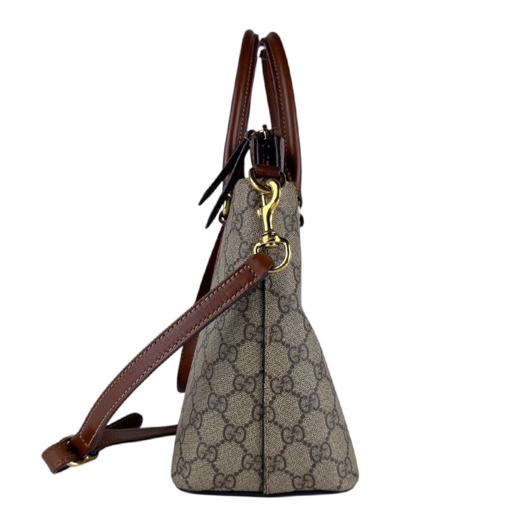 Gucci Brown Gg Supreme Handbag Shoulder Bag (Pre-Owned)