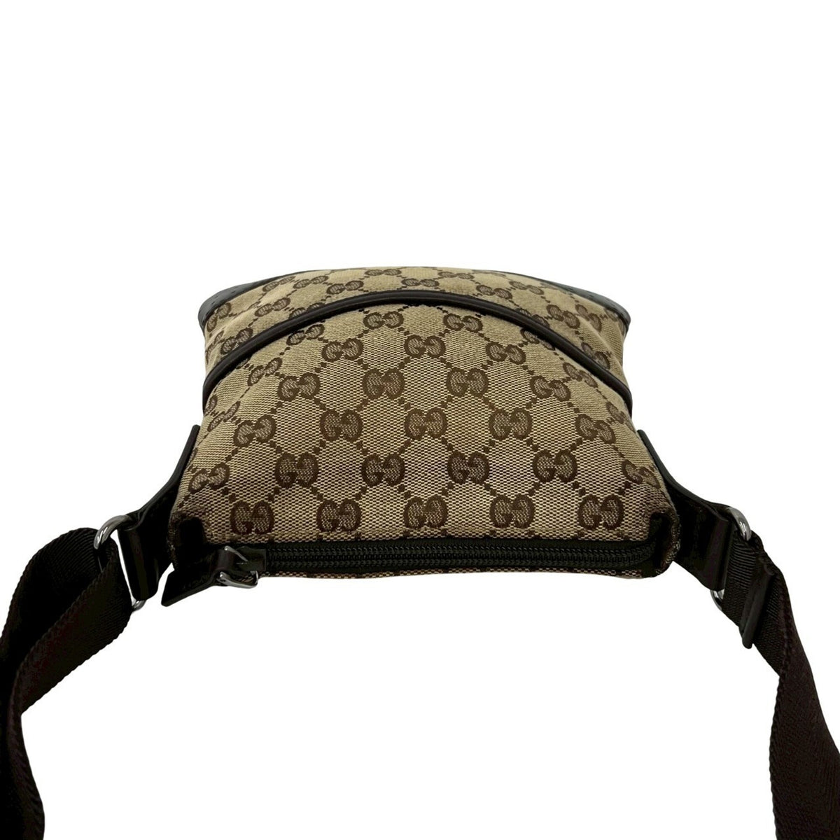 Gucci Brown Canvas Leather Pochette Shoulder Bag (Pre-Owned)