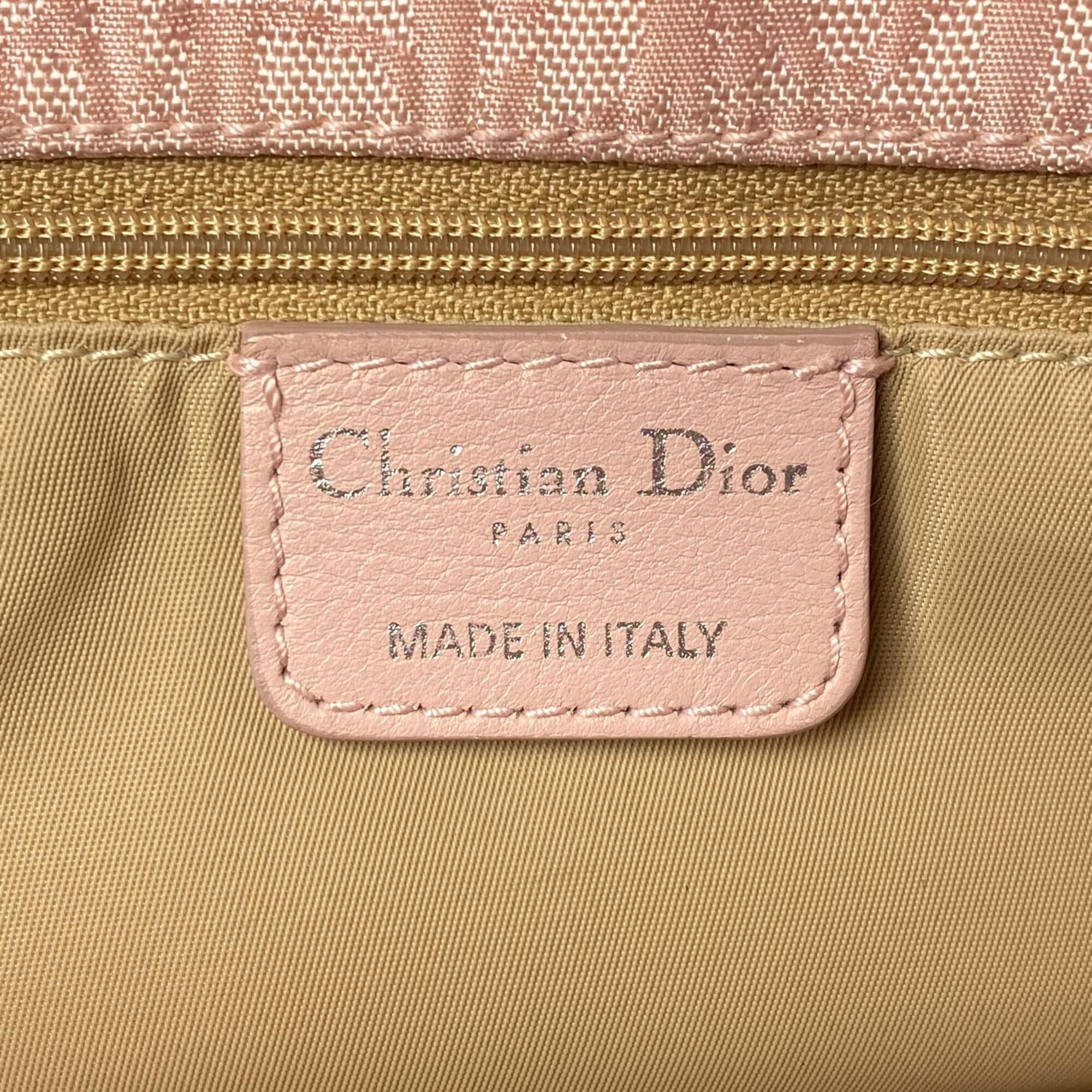 Christian Dior Pink Canvas Handbag Tote Bag (Pre-Owned)