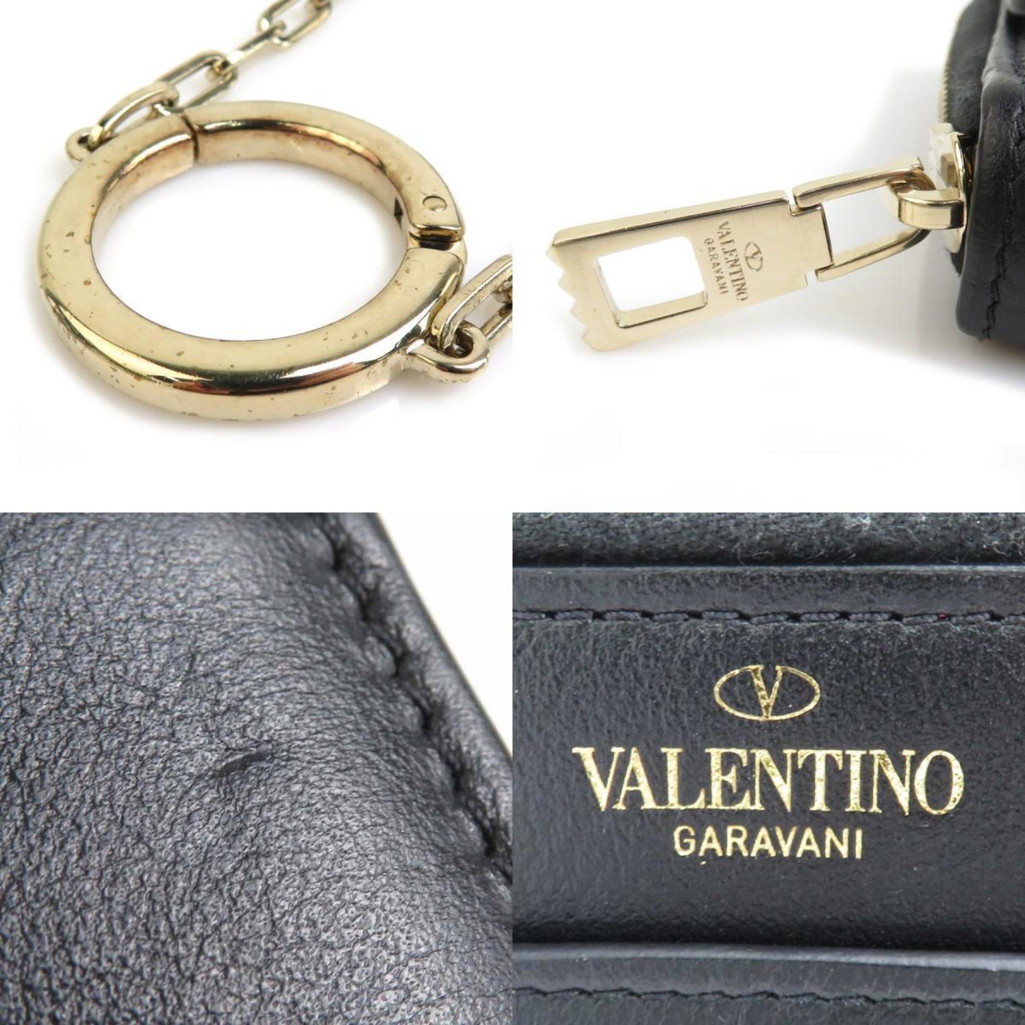 Valentino Garavani Black Leather Coin Purse/Coin Case (Pre-Owned)