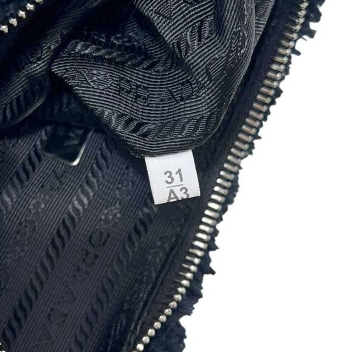 Prada Black Nero Pile Fabric Handbag (Pre-Owned)