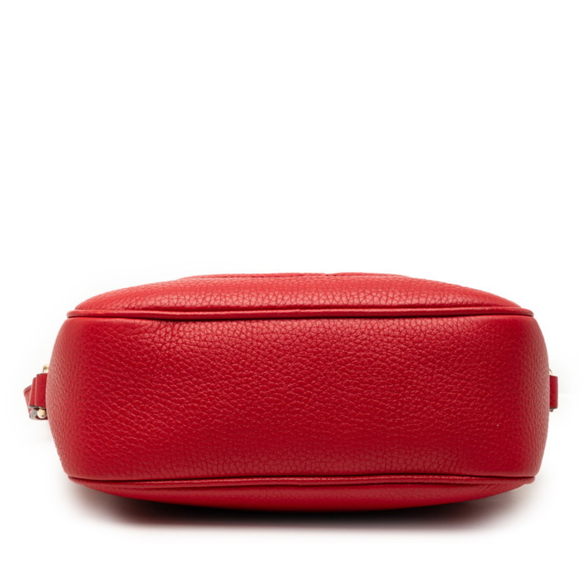 Gucci Red Color Leather Shoulder Bag (Pre-Owned)