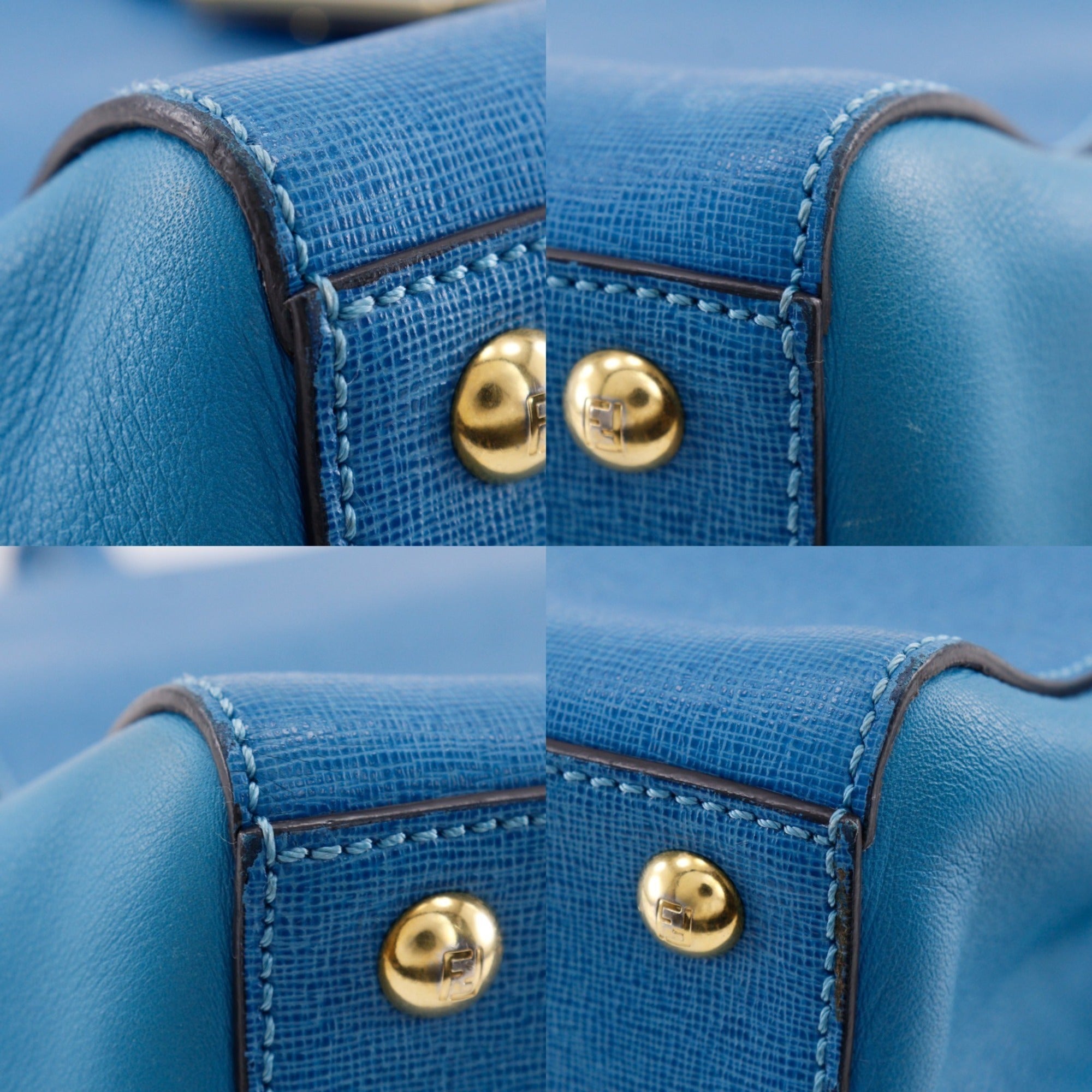 Fendi Blue Leather Handbag (Pre-Owned)