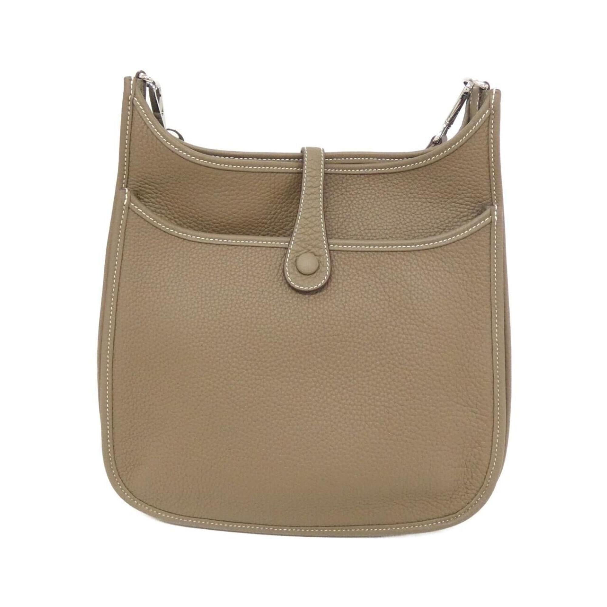 Hermes Etoupe Gray Taurillon Clemence Leather Shoulder Bag (Pre-Owned)