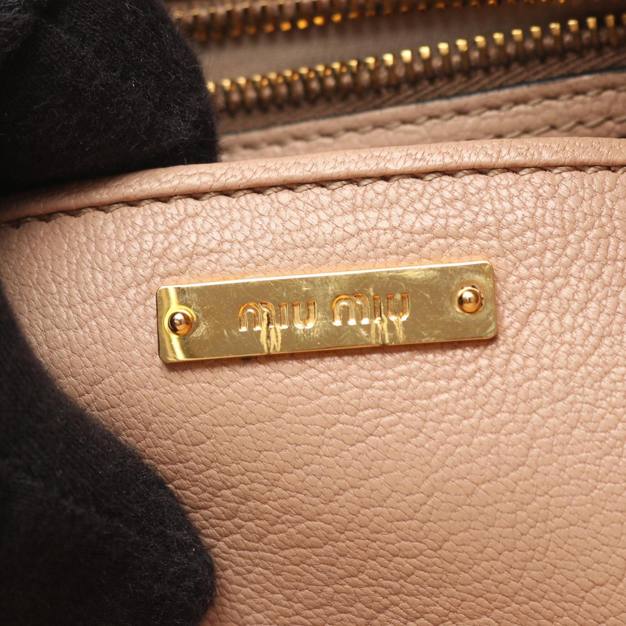 Miu Miu Beige Leather Handbag (Pre-Owned)