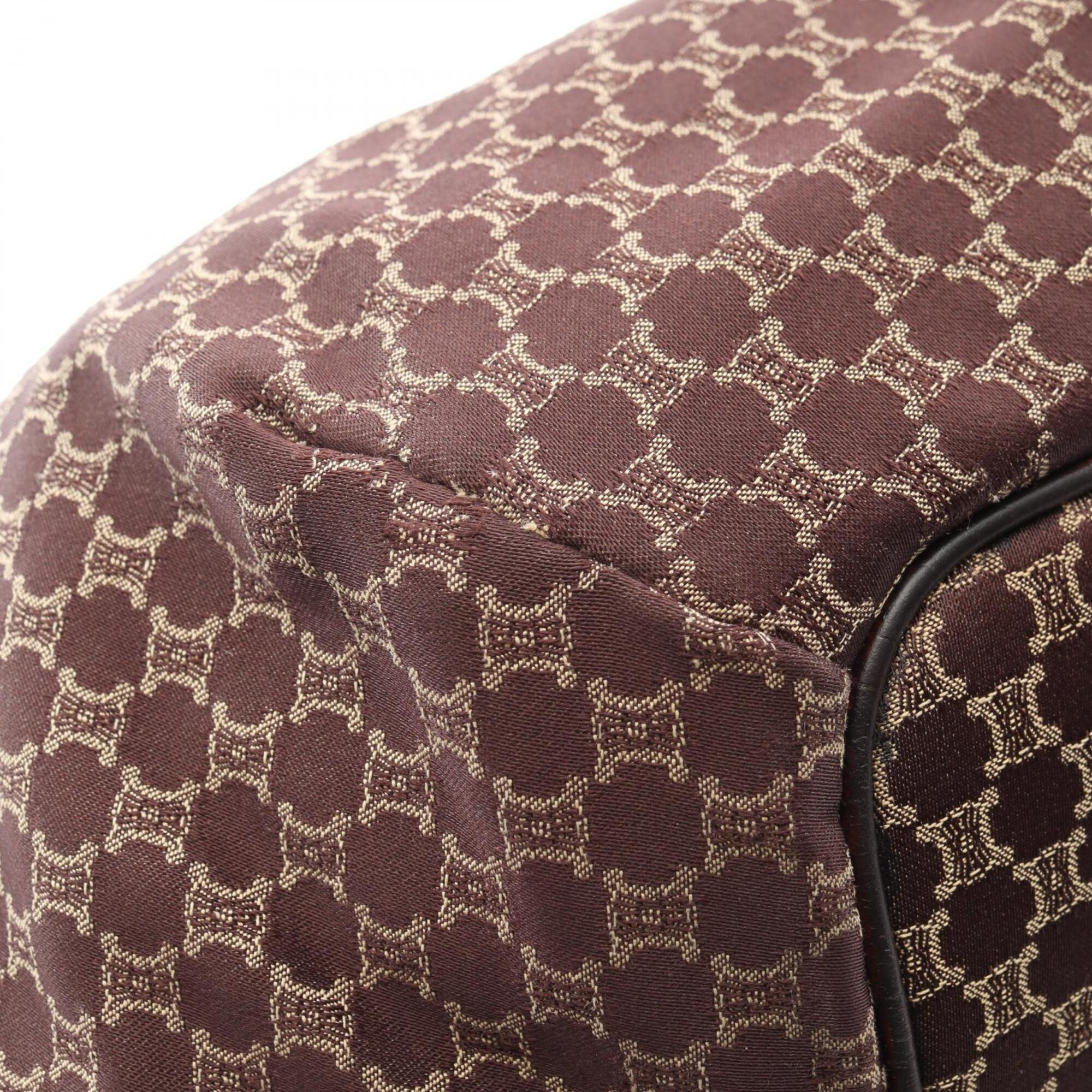 Celine Bittersweet Brown Canvas Leather Handbag (Pre-Owned)