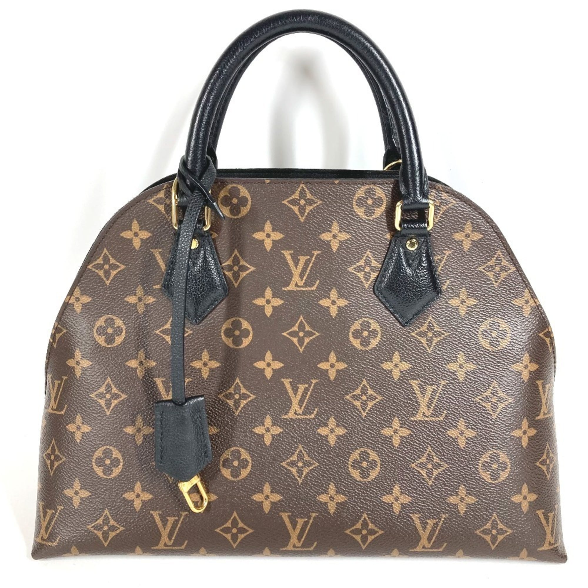 Louis Vuitton Black Brown Noir Monogram Canvas Leather Handbag Tote Bag (Pre-Owned)