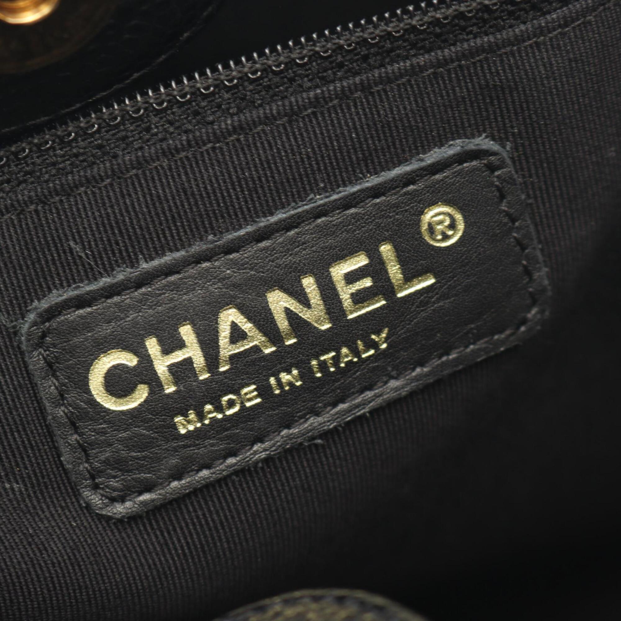 Chanel Black Grained Calfskin Handbag Tote Bag (Pre-Owned)