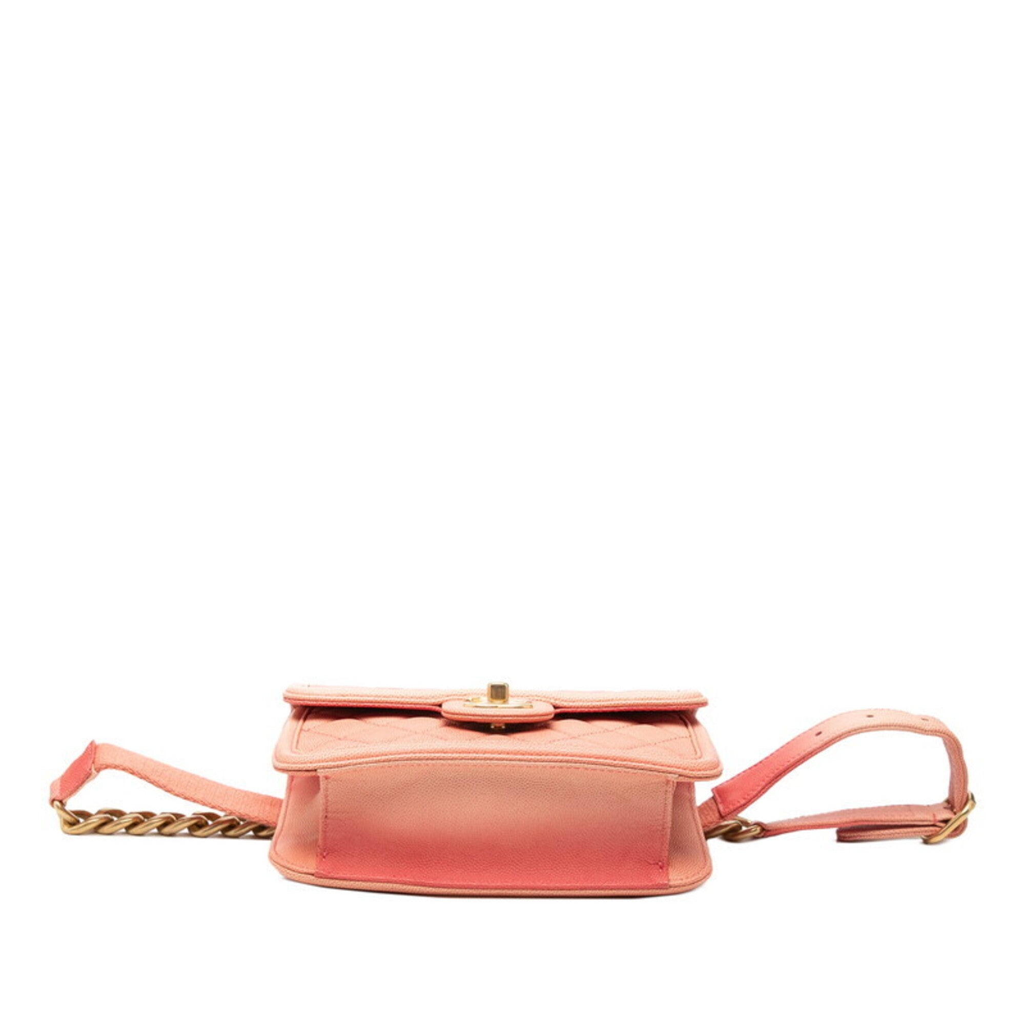 Chanel Matelasse Pink Grained Calfskin Fanny Pack (Pre-Owned)
