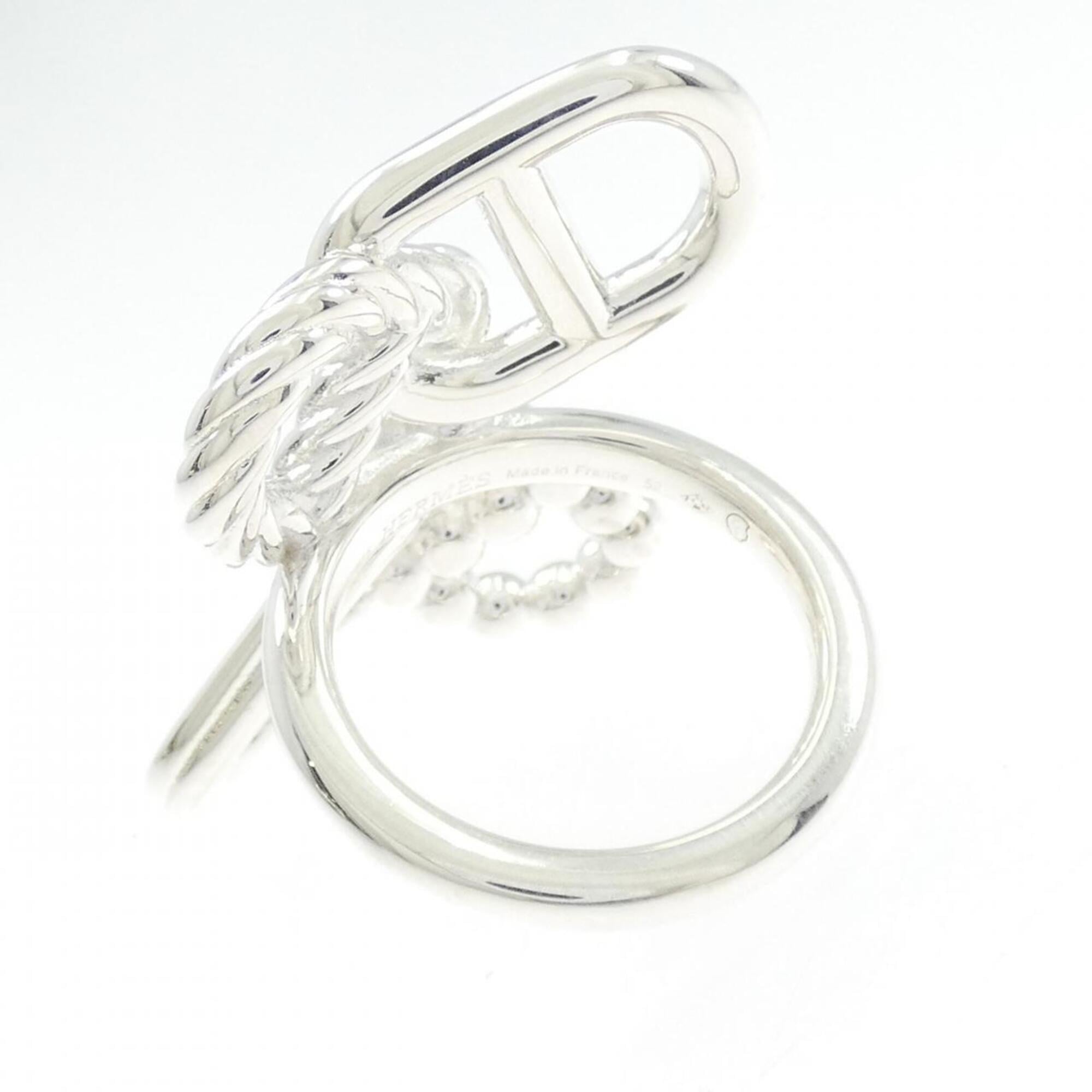 Hermes Silver 925 Band Ring (Pre-Owned)