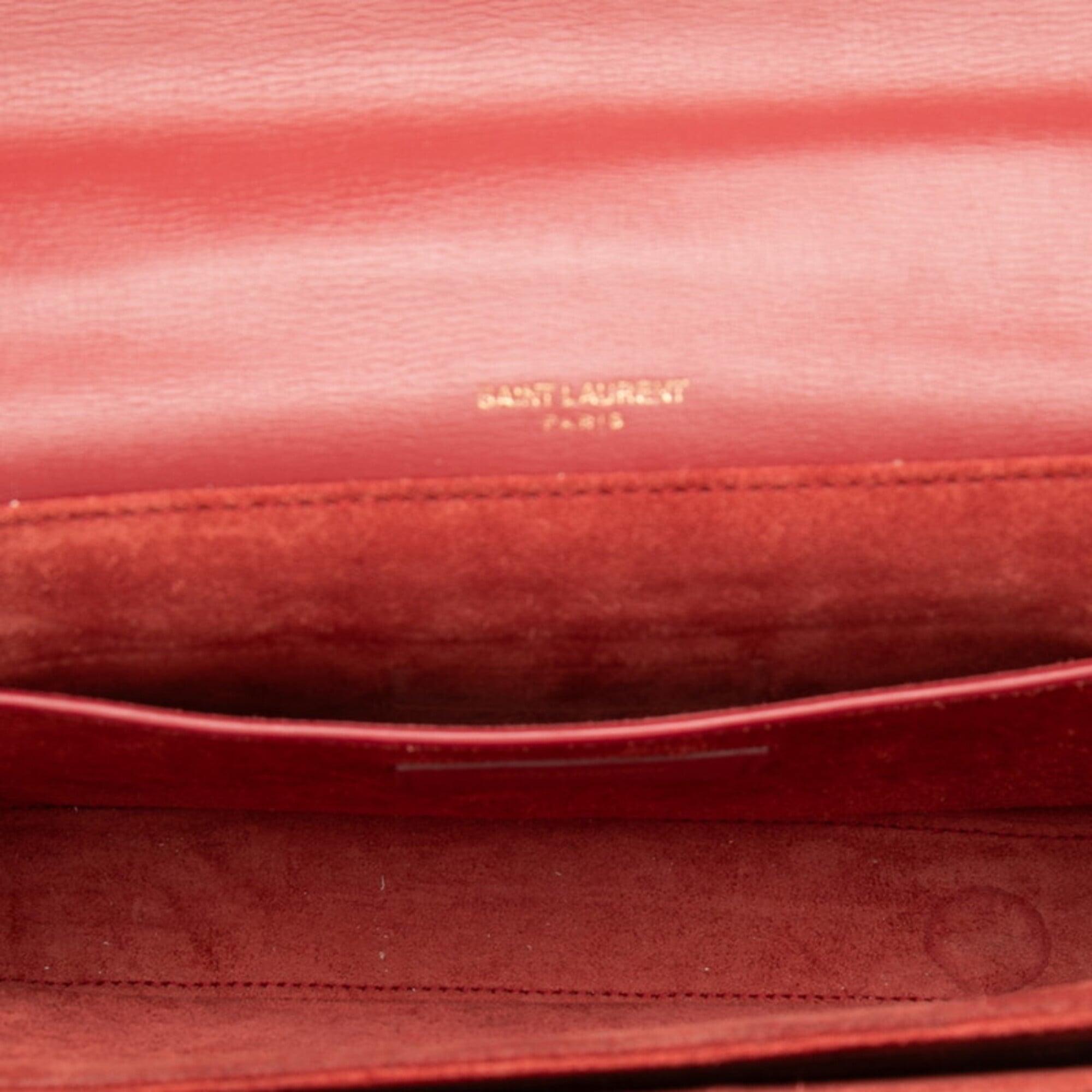 Saint Laurent Red Color Leather Shoulder Bag (Pre-Owned)