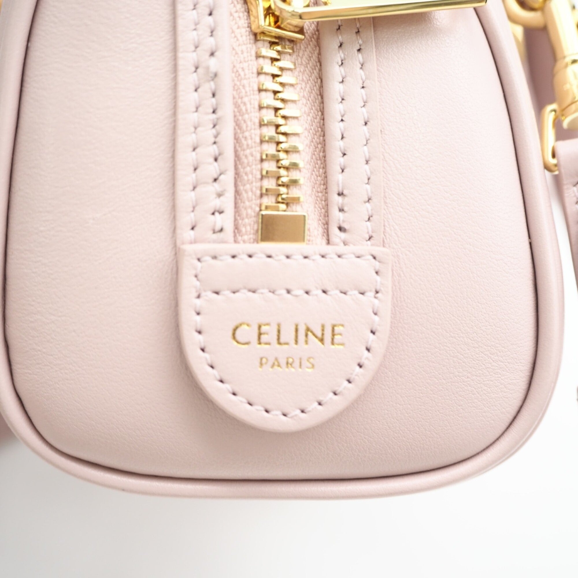 Celine Pink Leather Boston Bag Shoulder Bag (Pre-Owned)