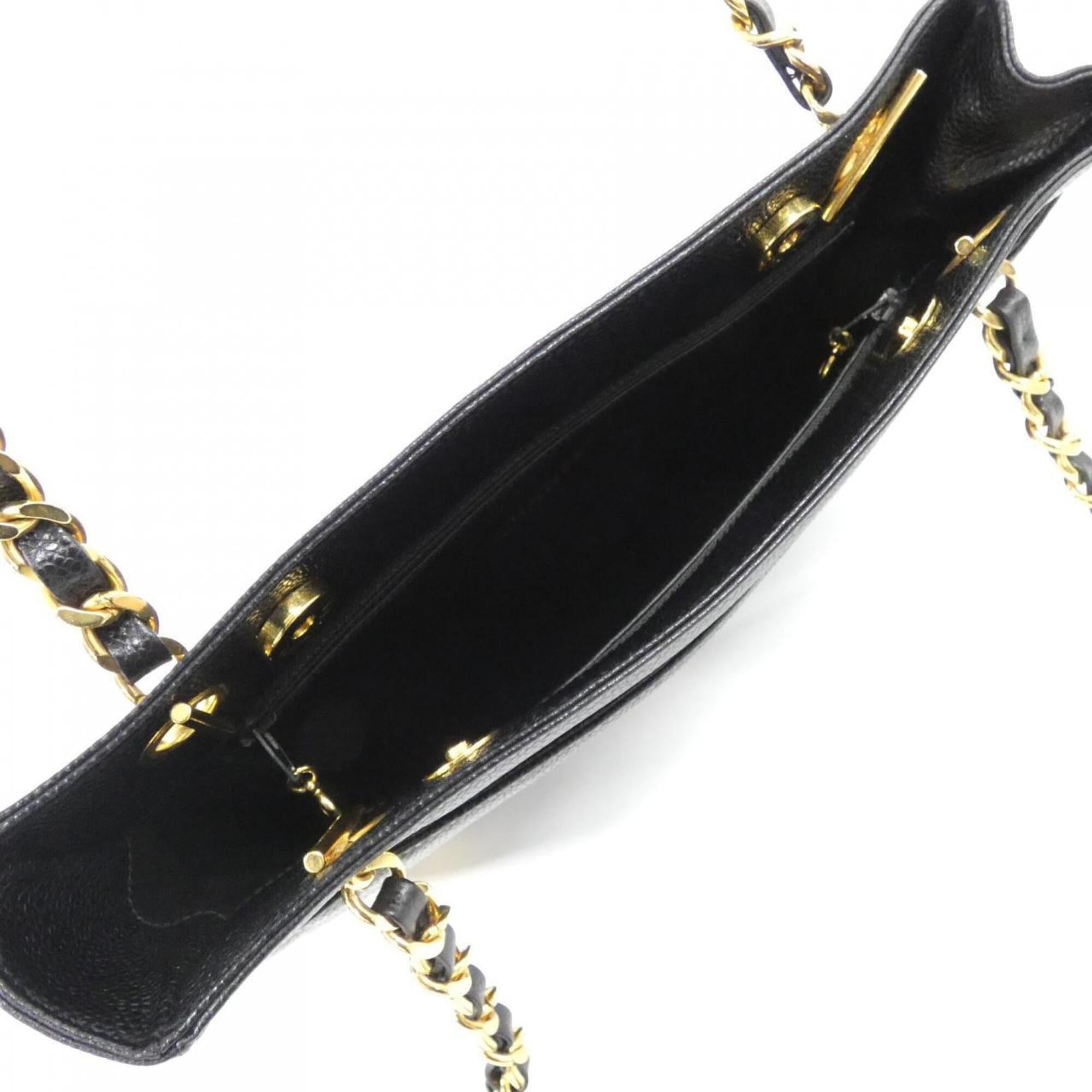 Chanel Black Grained Calfskin Shoulder Bag (Pre-Owned)