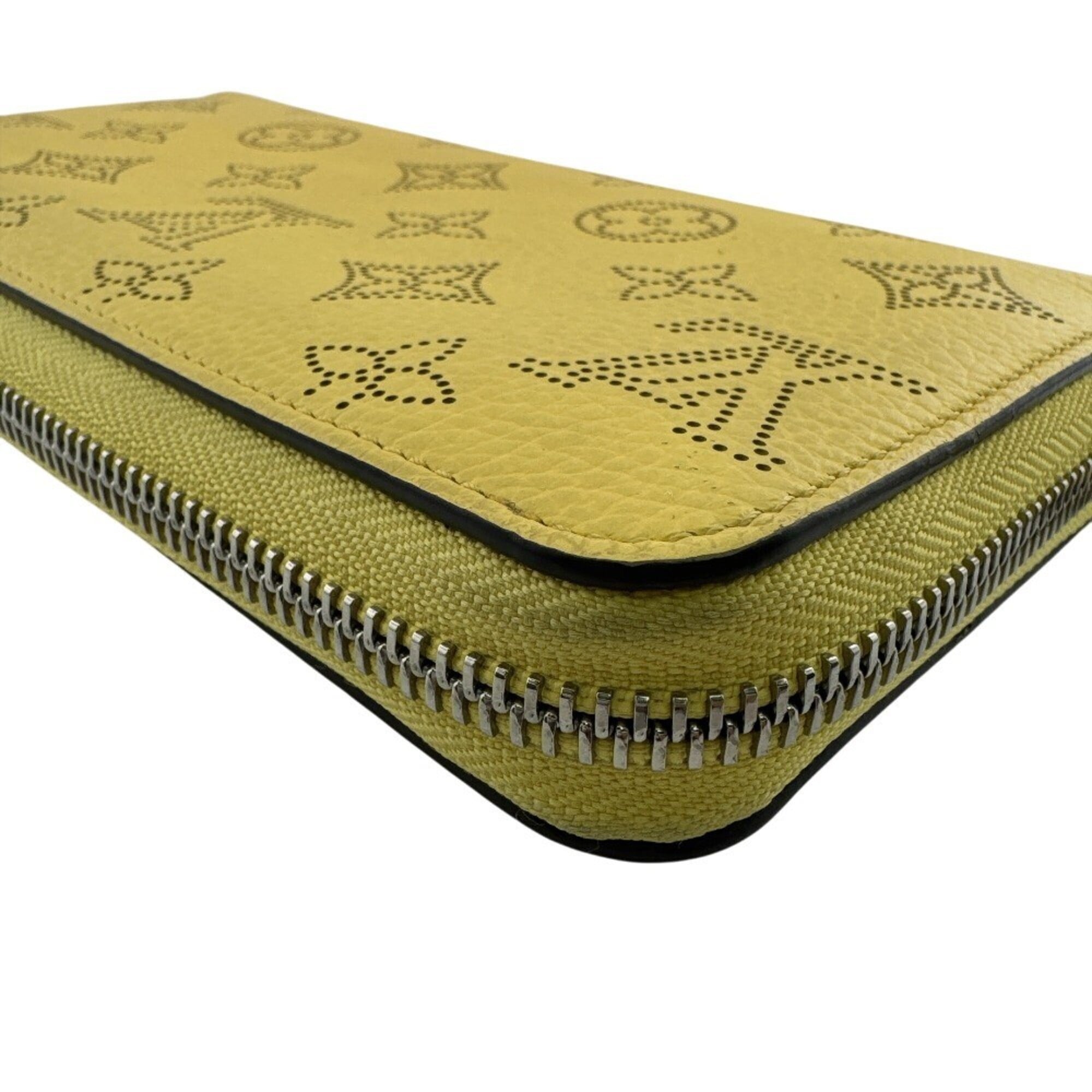 Louis Vuitton Mahina Yellow Leather Long Wallet (Bi-Fold) (Pre-Owned)