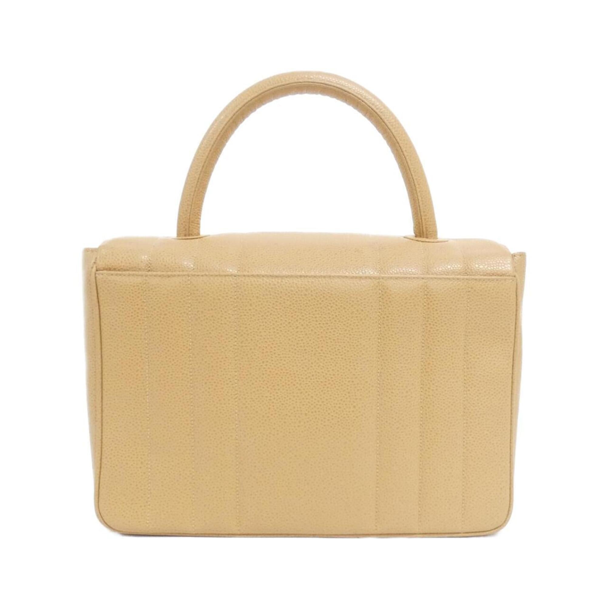 Chanel Beige Grained Calfskin Handbag (Pre-Owned)