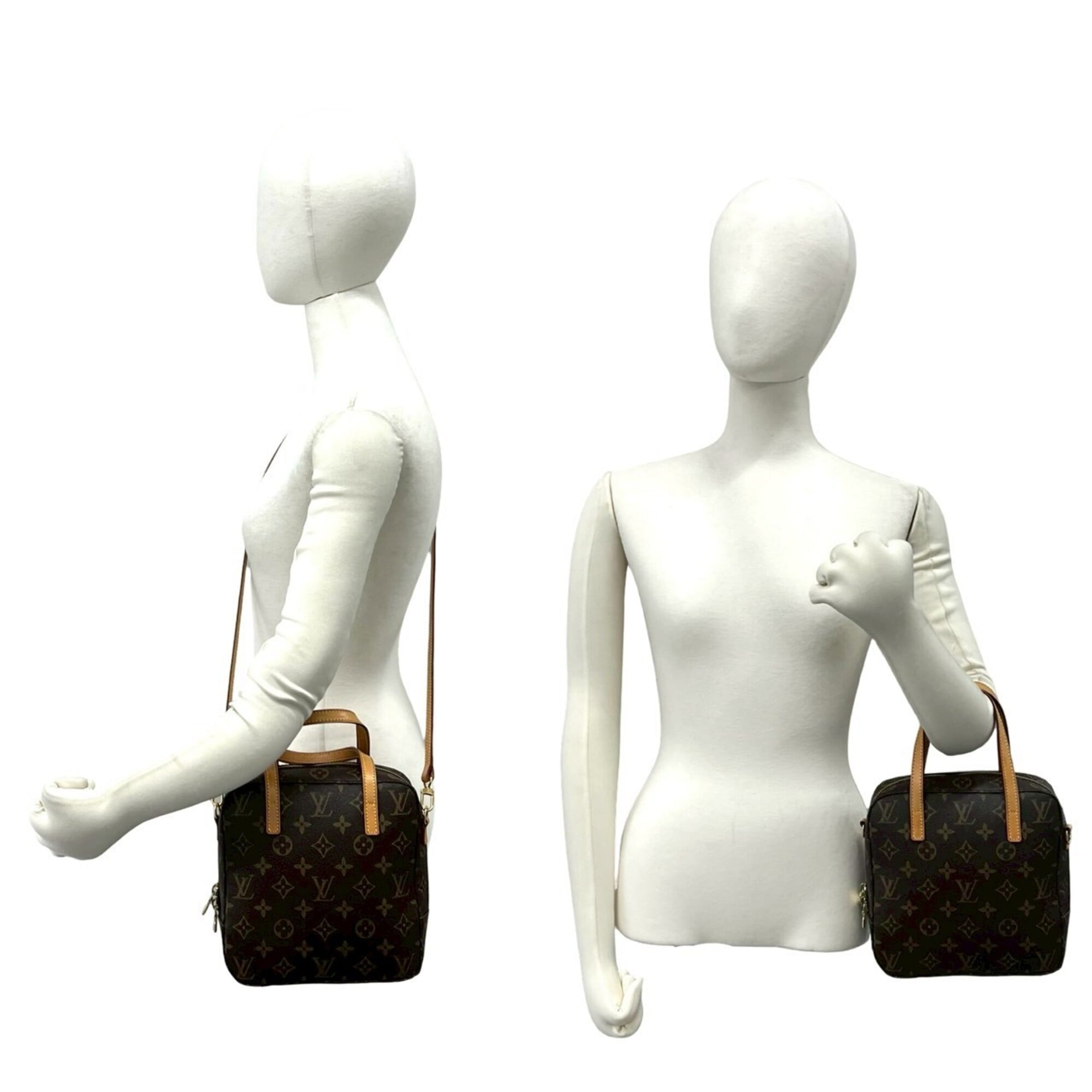 Louis Vuitton Brown Leather Pvc Handbag Shoulder Bag (Pre-Owned)