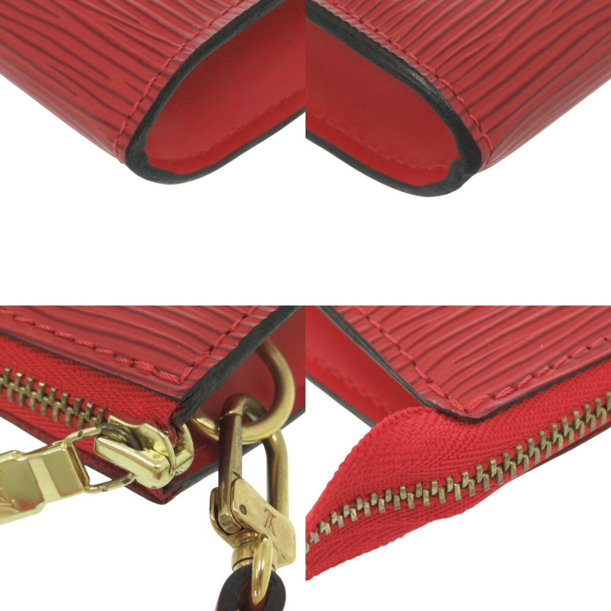 Louis Vuitton Castilian Red Red Color Epi Leather Handbag (Pre-Owned)