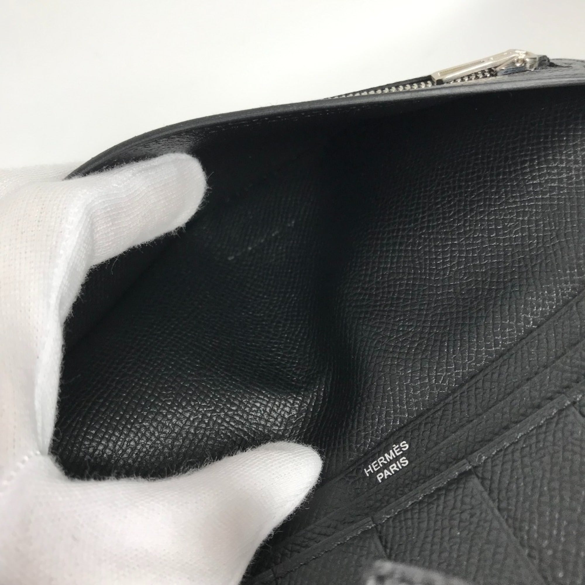 Hermes Black Epsom Leather Long Wallet (Bi-Fold) (Pre-Owned)