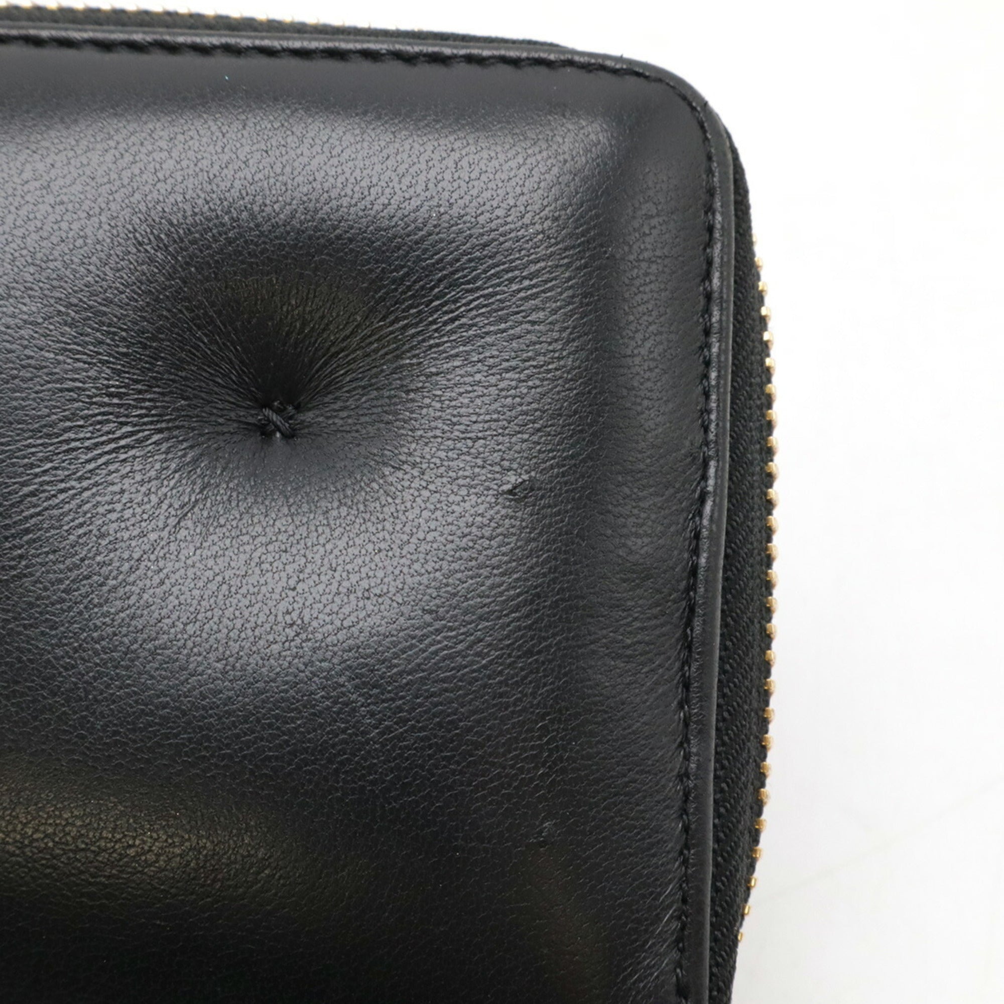 Anya Hindmarch Black Leather Long Wallet (Bi-Fold) (Pre-Owned)