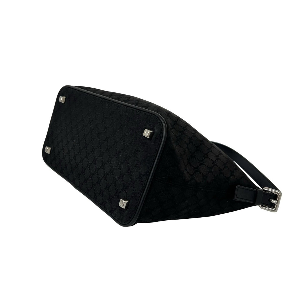 Celine Black Canvas Leather Handbag Shoulder Bag (Pre-Owned)