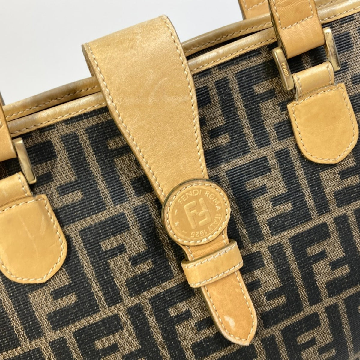 Fendi Zucca Brown Zucca Shoulder Bag Tote Bag (Pre-Owned)