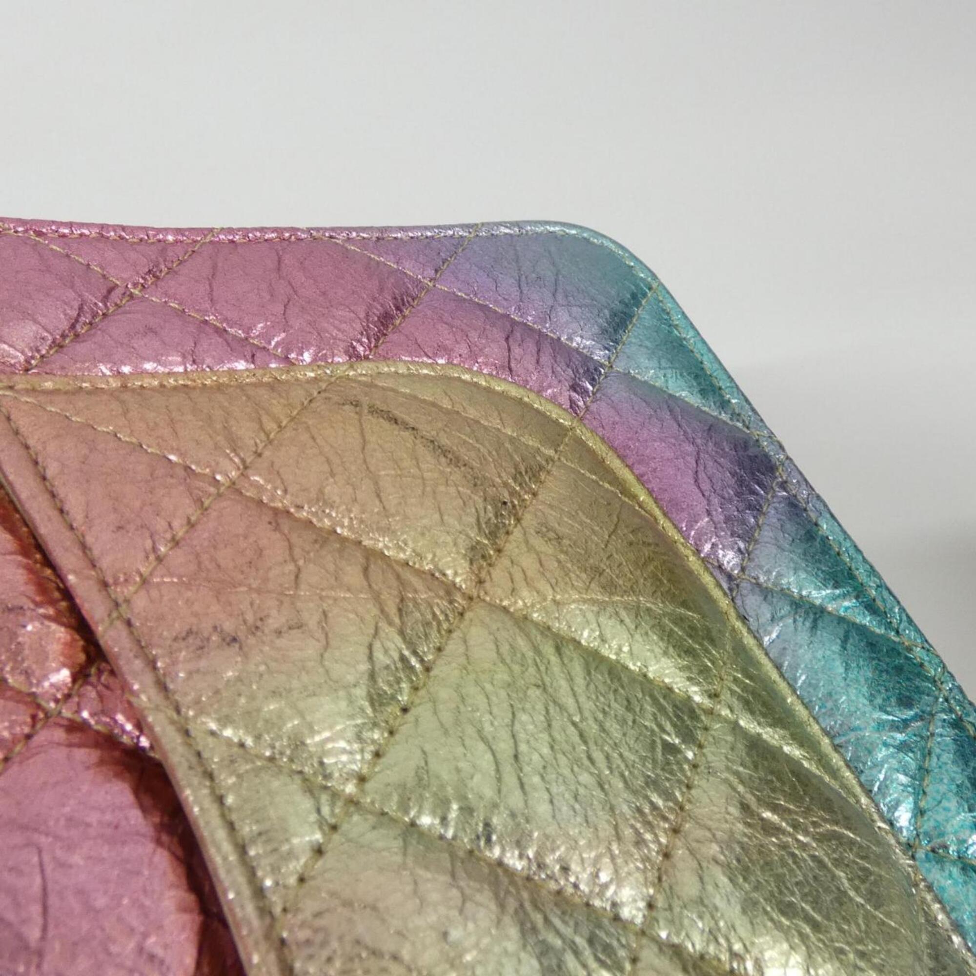 Chanel Metallic Multi-Color Leather Chain/Shoulder Wallet (Pre-Owned)