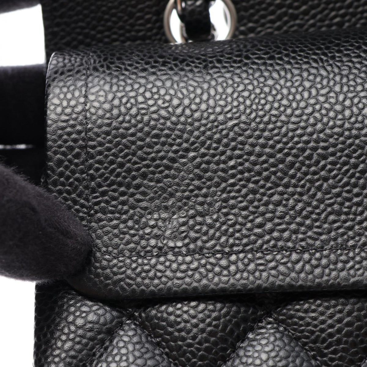Chanel Black Grained Calfskin Handbag Shoulder Bag (Pre-Owned)