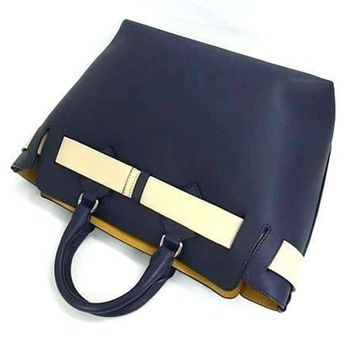 Burberry Navy Leather Handbag Shoulder Bag (Pre-Owned)