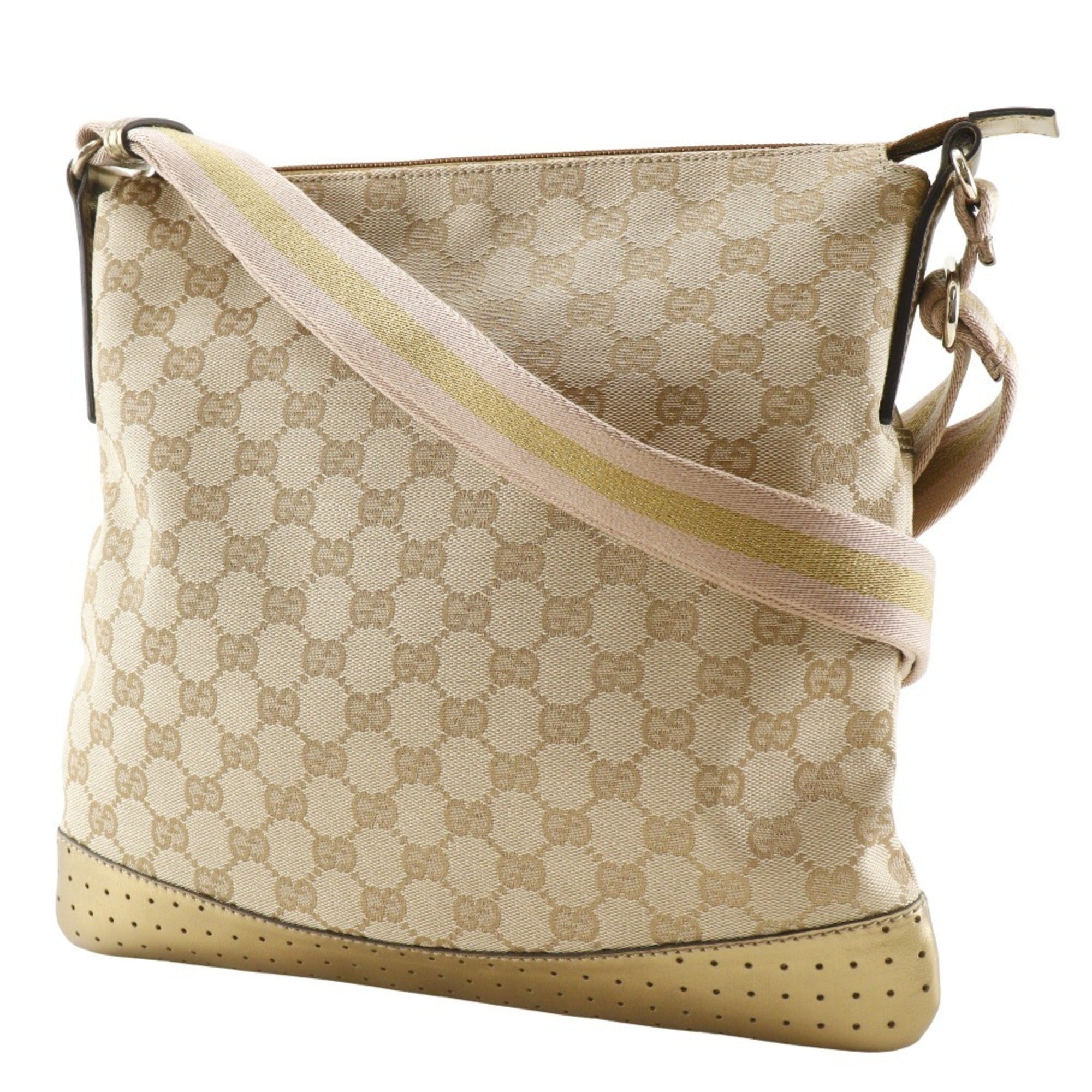Gucci Gg Canvas Beige Gg Canvas Shoulder Bag (Pre-Owned)