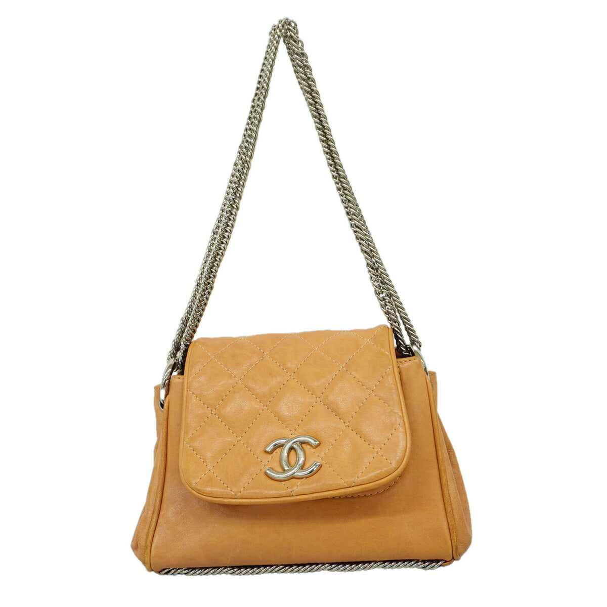 Chanel Pink Beige Leather Shoulder Bag (Pre-Owned)