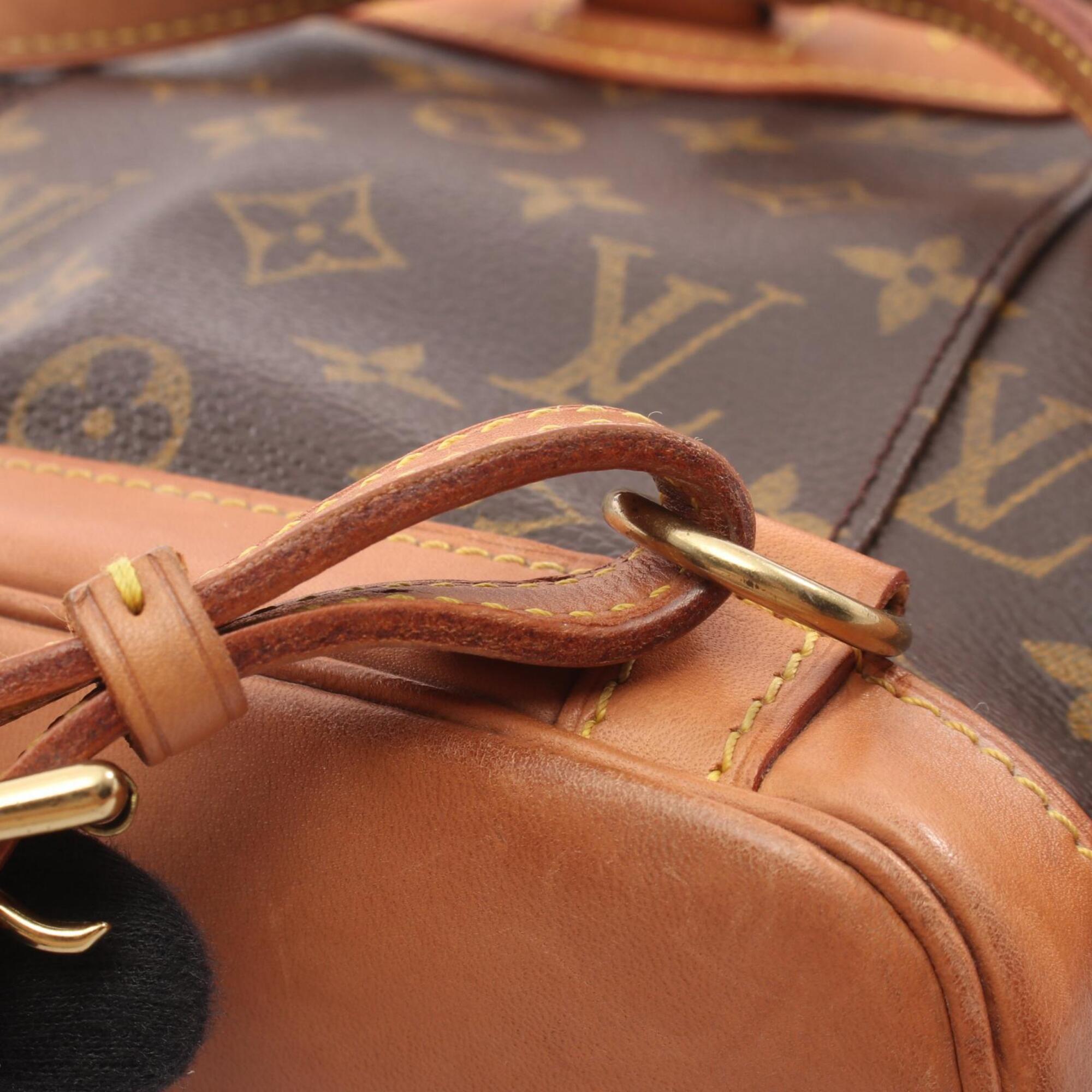 Louis Vuitton Brown Coated Canvas Leather Backpack Handbag (Pre-Owned)