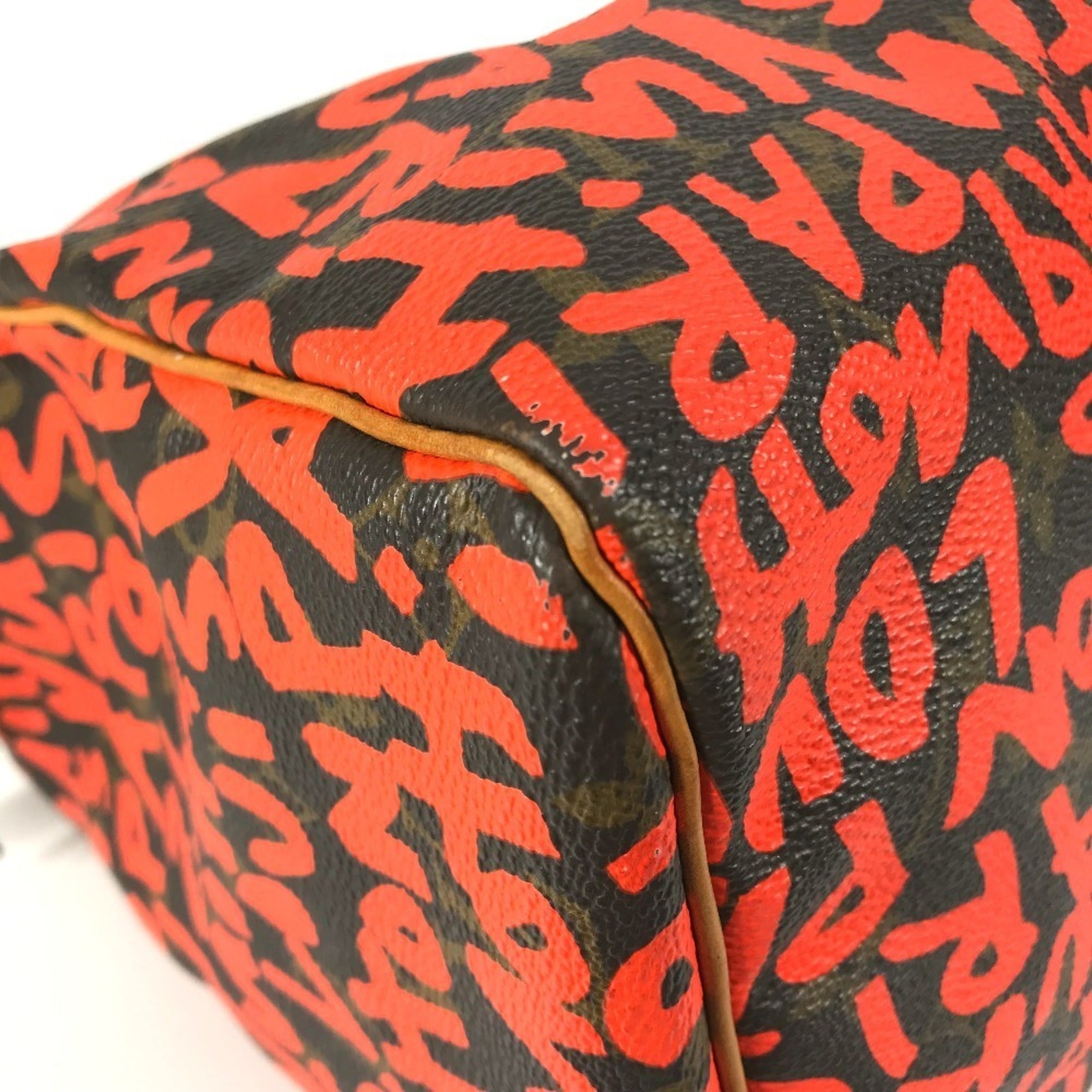 Louis Vuitton Monogram Graffiti Lv Orange Orange Monogram Graffiti Boston Bag Handbag (Pre-Owned)