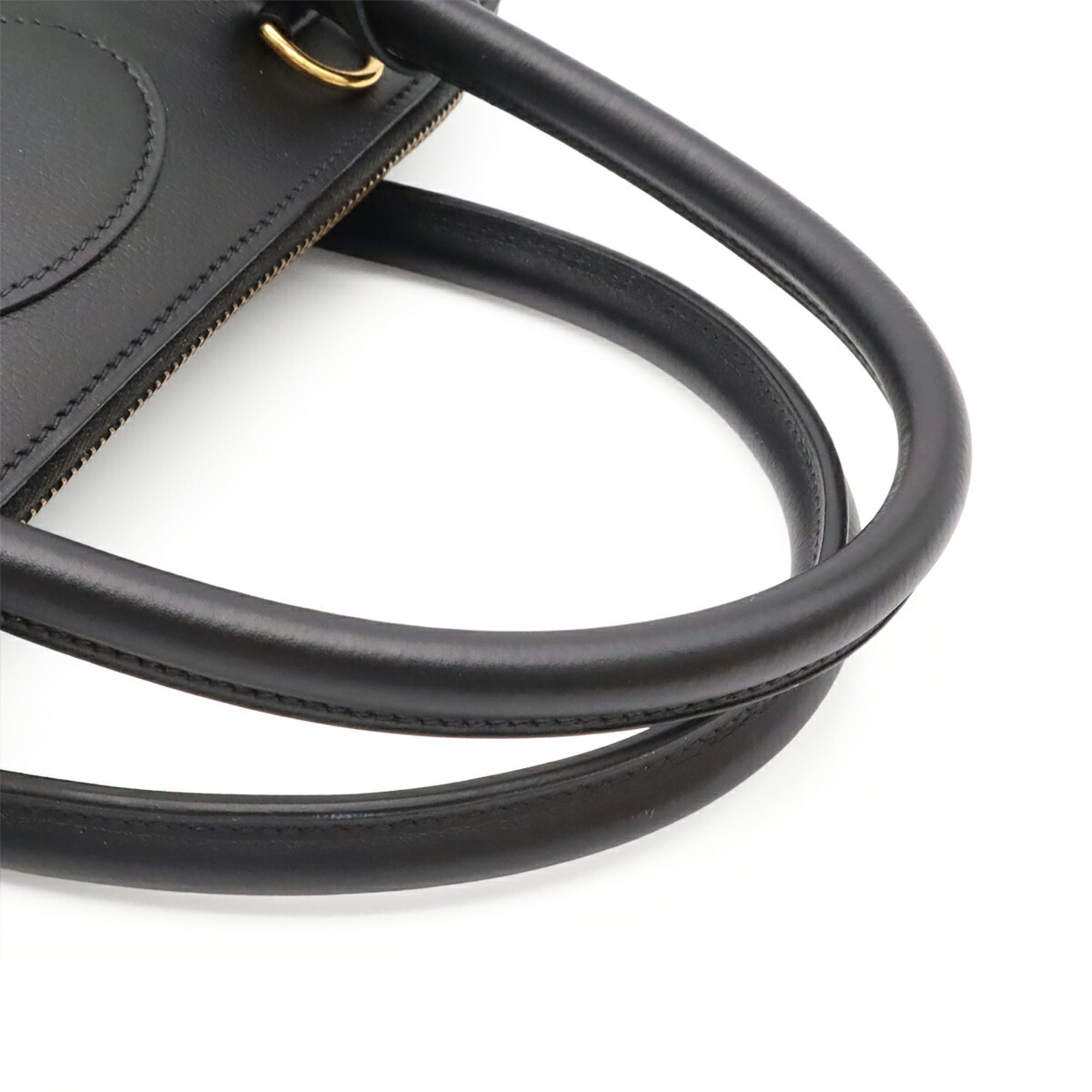 Hermes Black Leather Handbag Shoulder Bag Tote Bag (Pre-Owned)