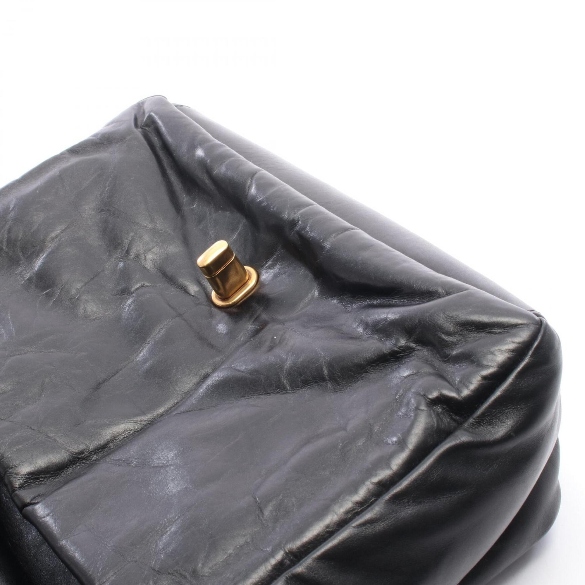 Balenciaga Black Leather Handbag Shoulder Bag (Pre-Owned)