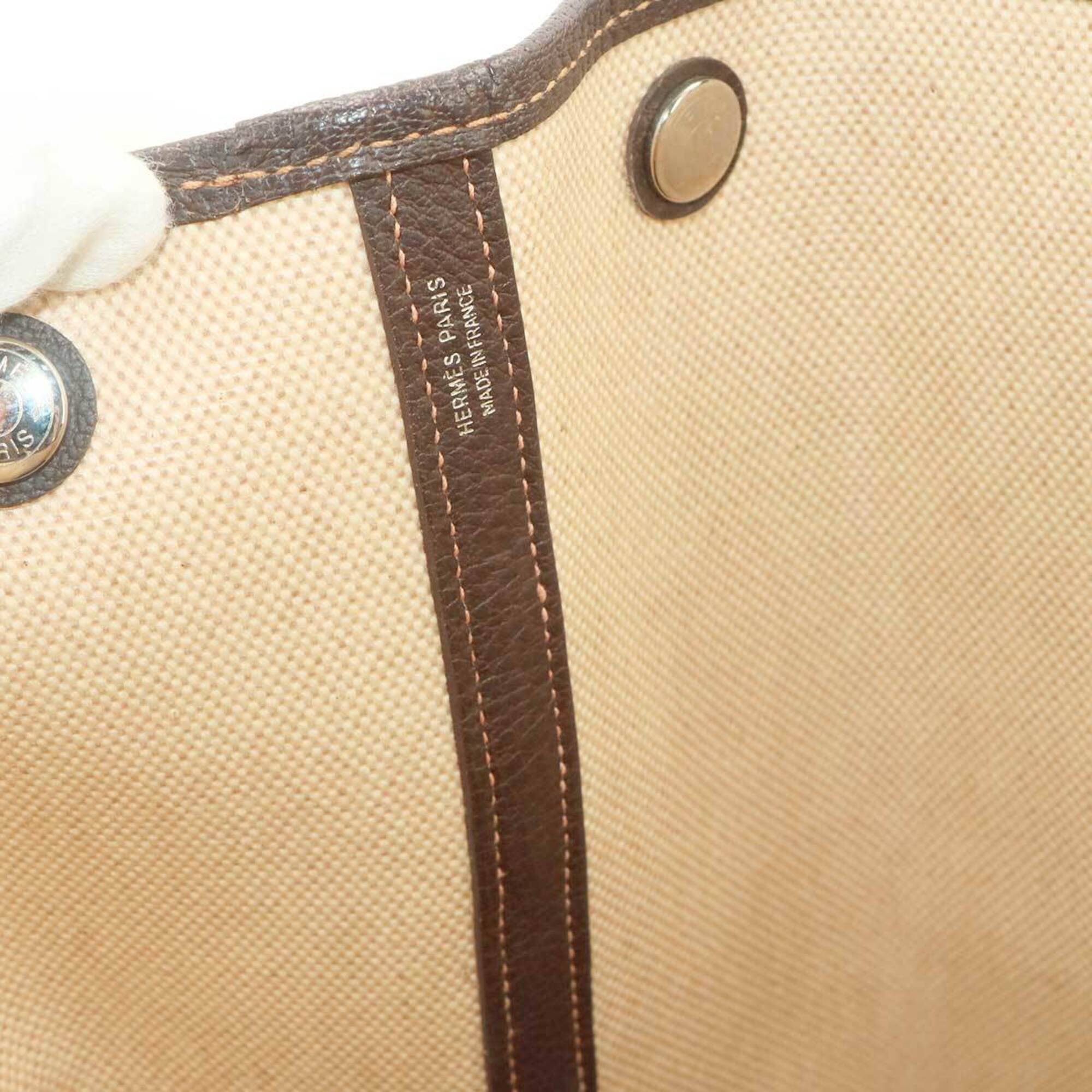 Hermes Marron Natural Toile H Handbag Tote Bag (Pre-Owned)