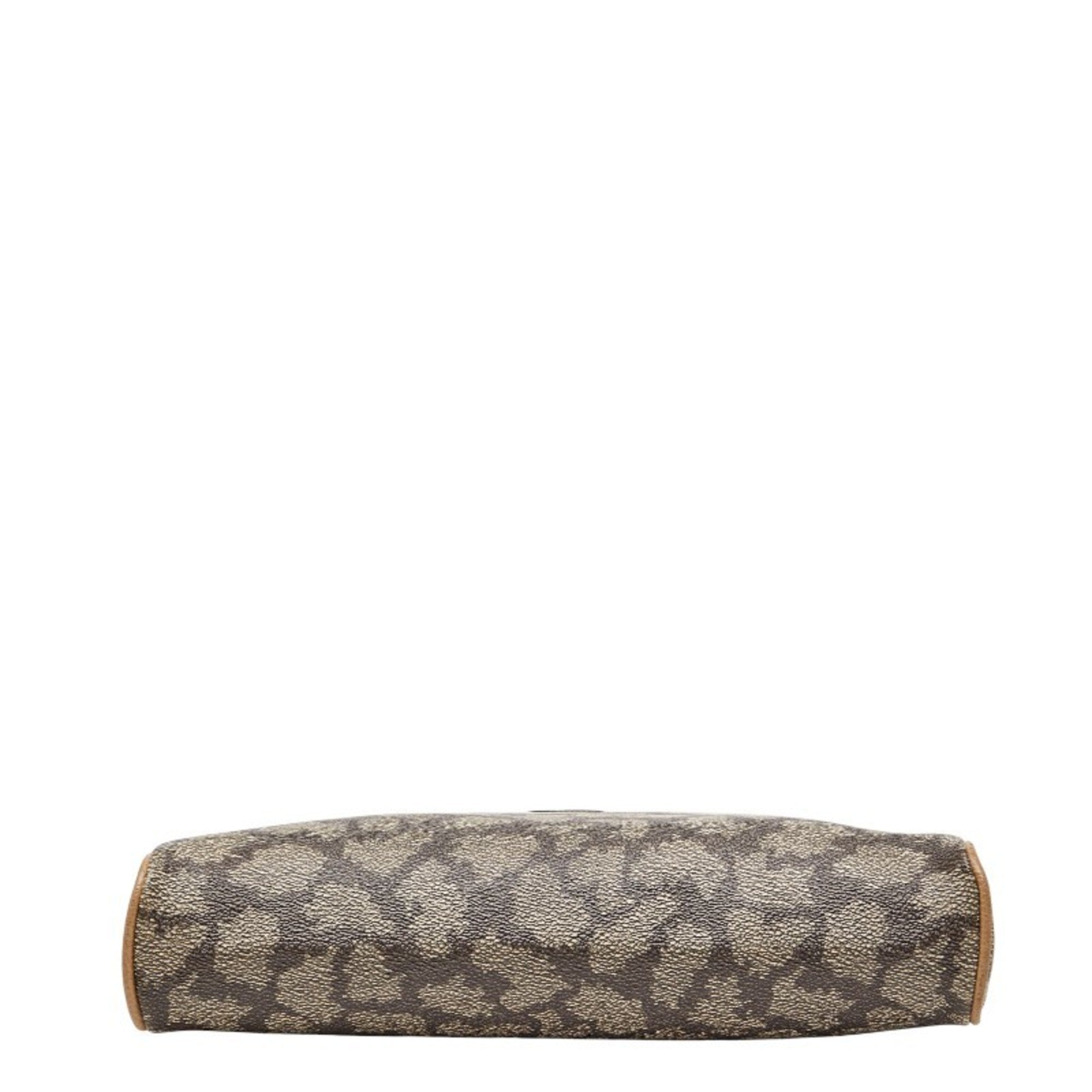 Saint Laurent Beige Brown Leather Pvc Clutch Bag (Pre-Owned)