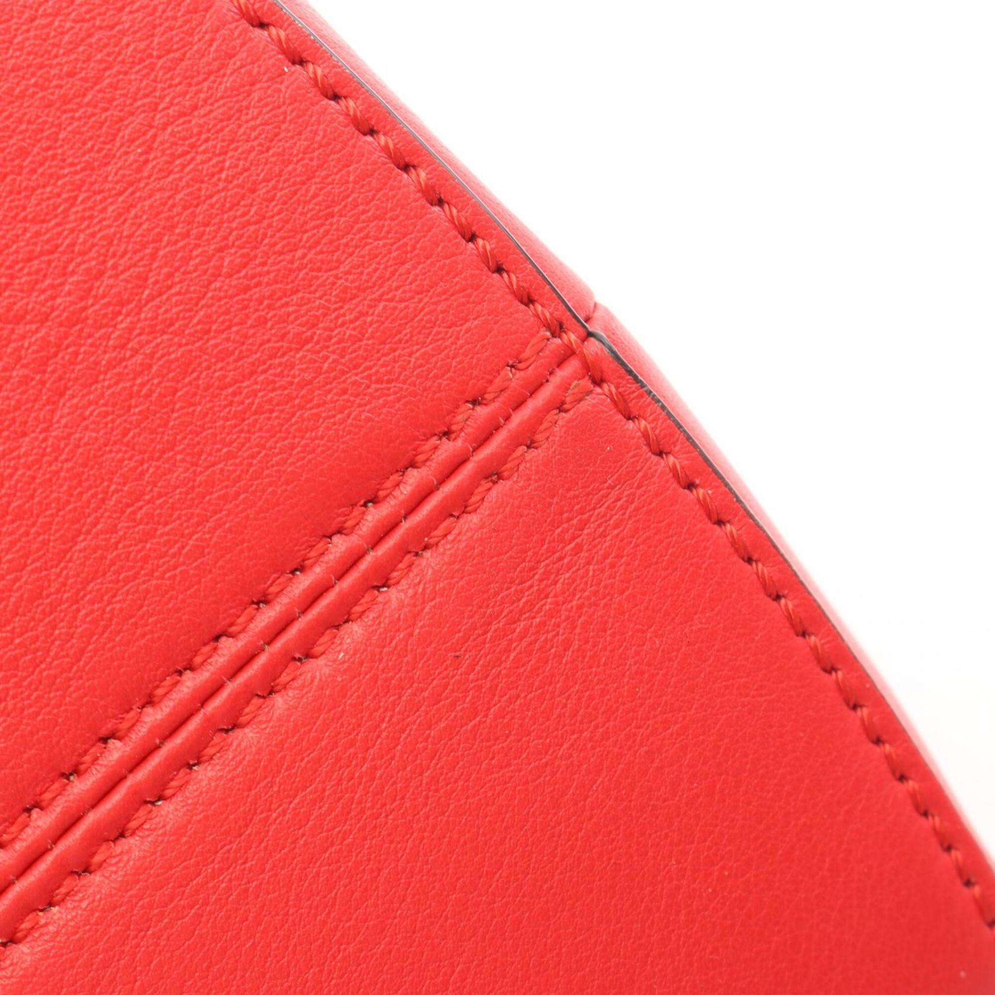 Fendi Red Color Leather Handbag (Pre-Owned)