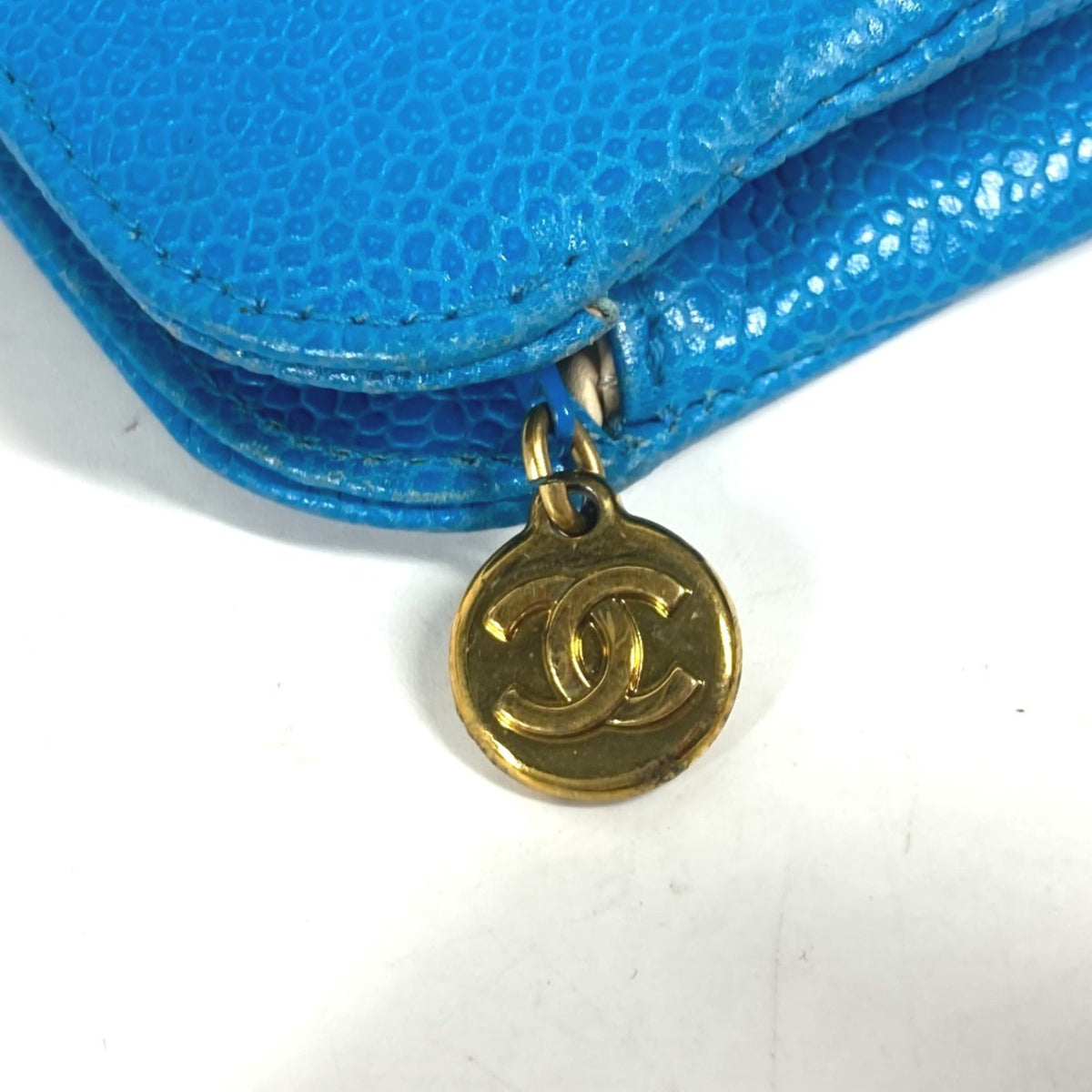 Chanel Blue Caviar Leather Pouch (Pre-Owned)