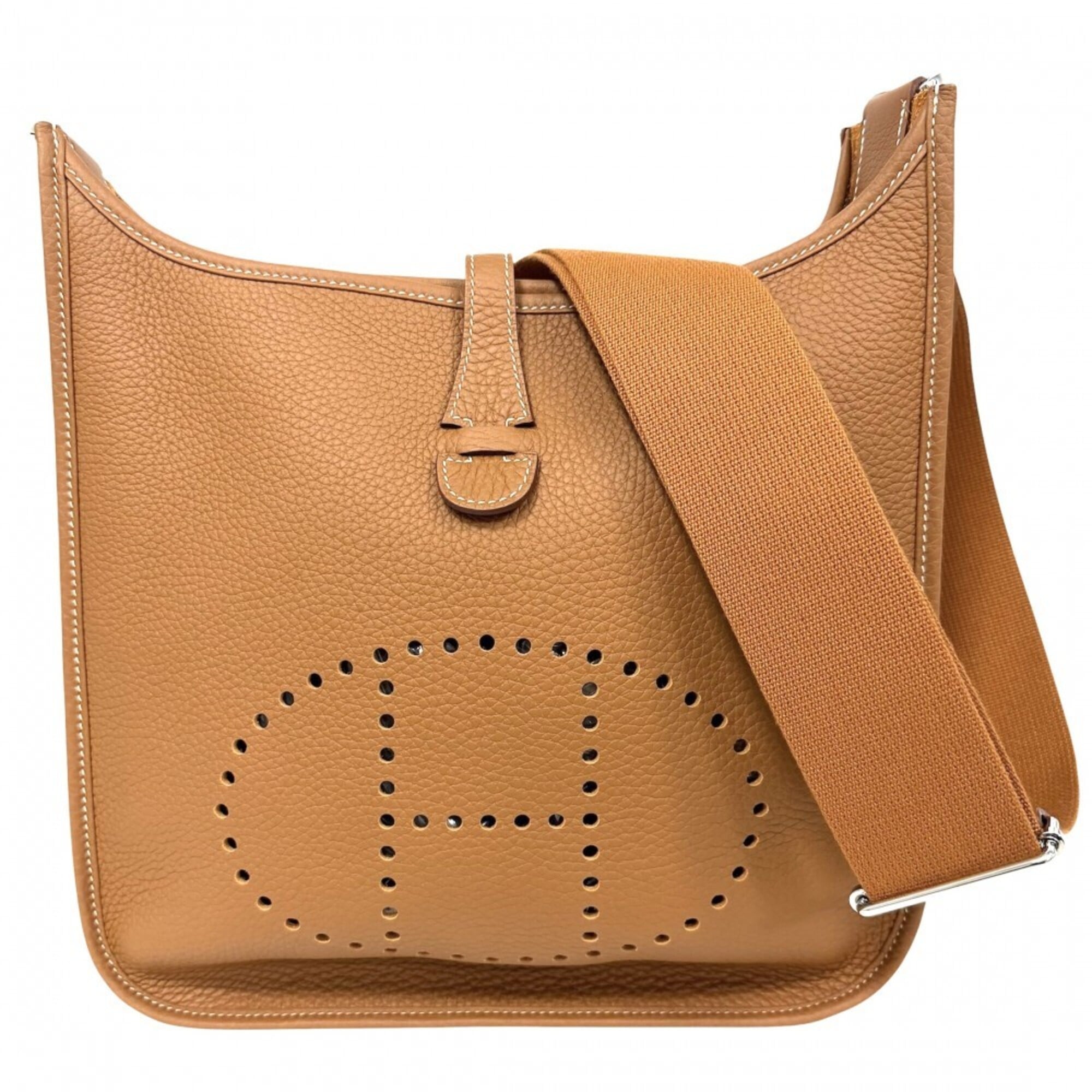 Hermes Evelyne Brown Leather Shoulder Bag (Pre-Owned)