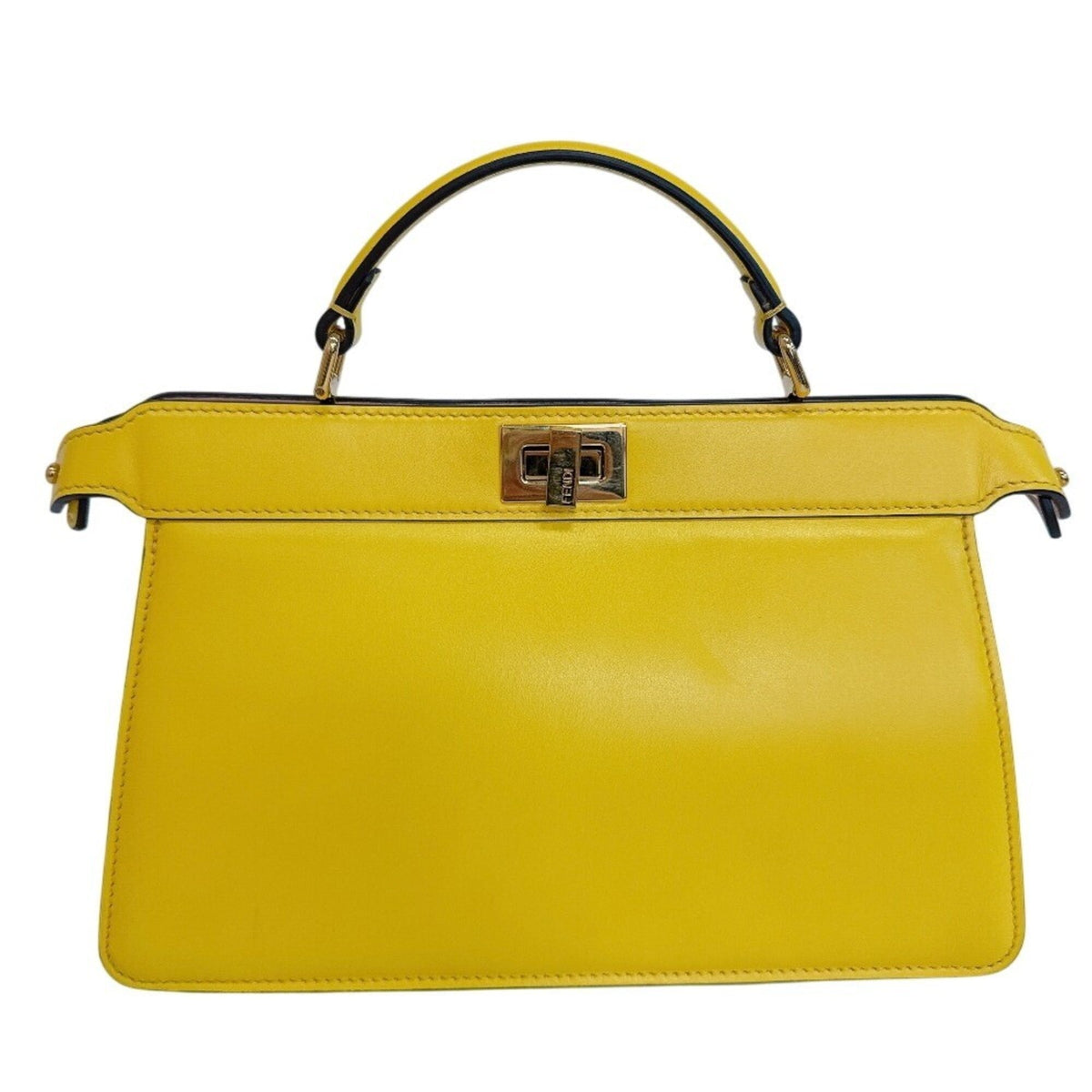 Fendi Peekaboo Yellow Leather Handbag (Pre-Owned)