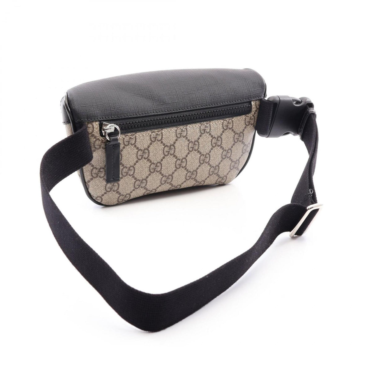 Gucci Beige Black Pvc Leather Fanny Pack Handbag (Pre-Owned)