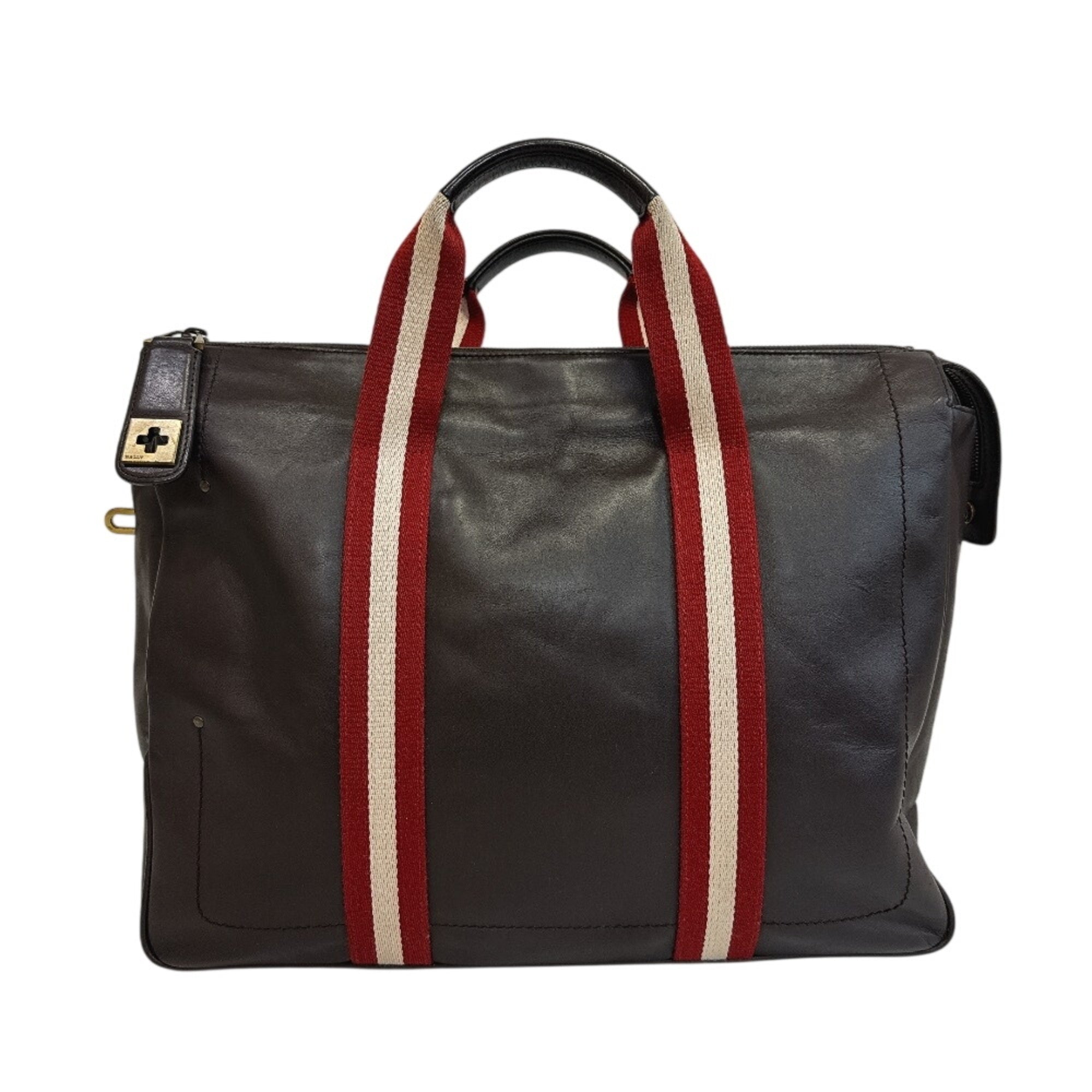 Bally Brown Leather Briefcase Handbag (Pre-Owned)