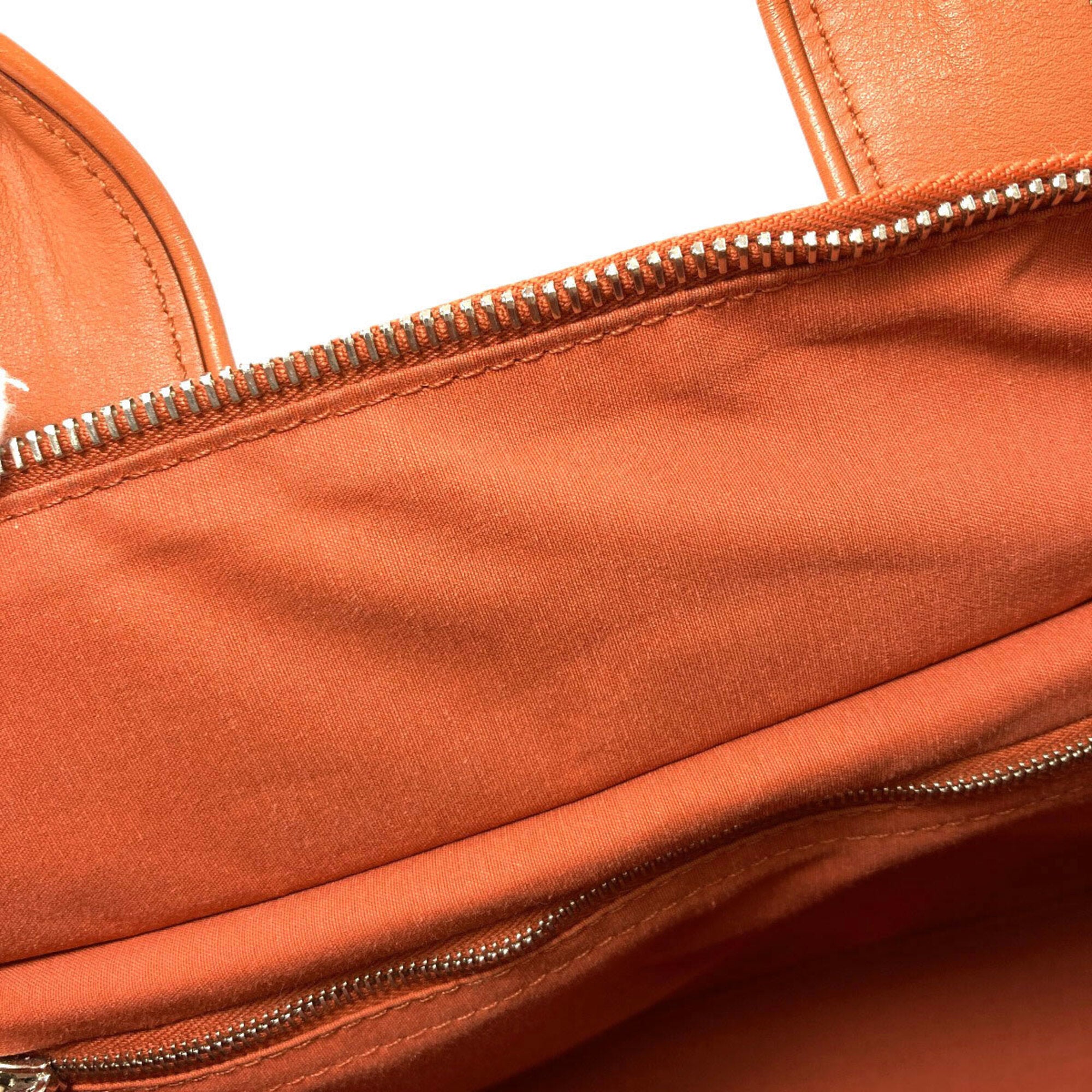 Hermes Acapulco Orange Cotton Polyester Handbag (Pre-Owned)