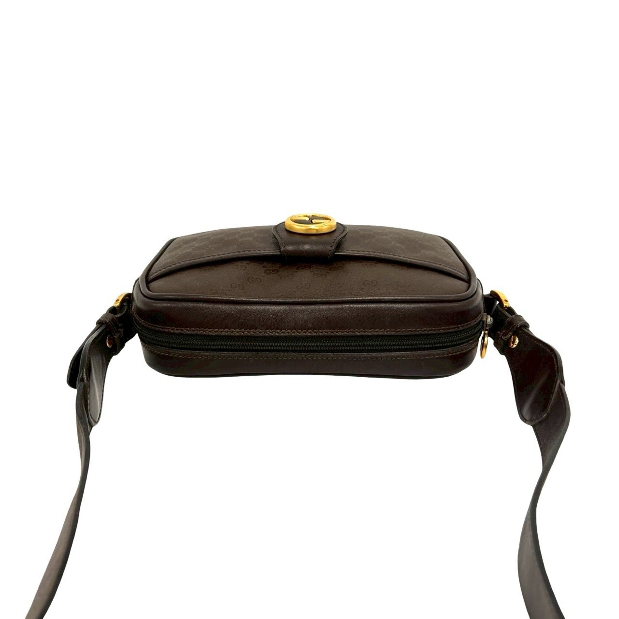Gucci Brown Leather Pvc Pochette Shoulder Bag (Pre-Owned)