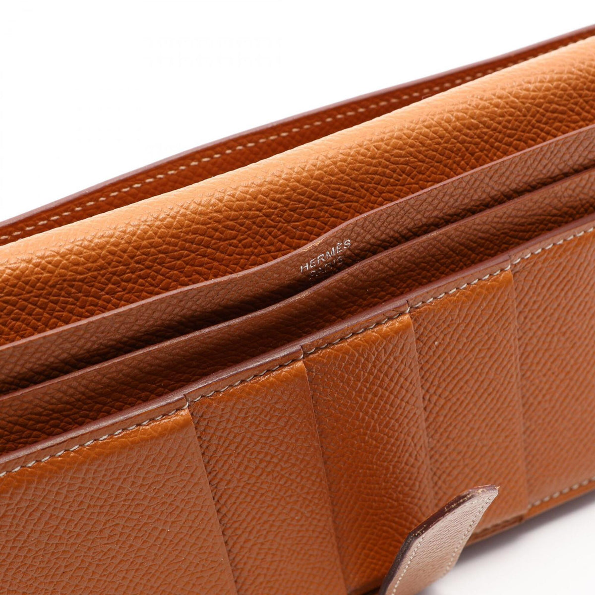 Hermes Brown Epsom Leather Long Wallet (Bi-Fold) (Pre-Owned)
