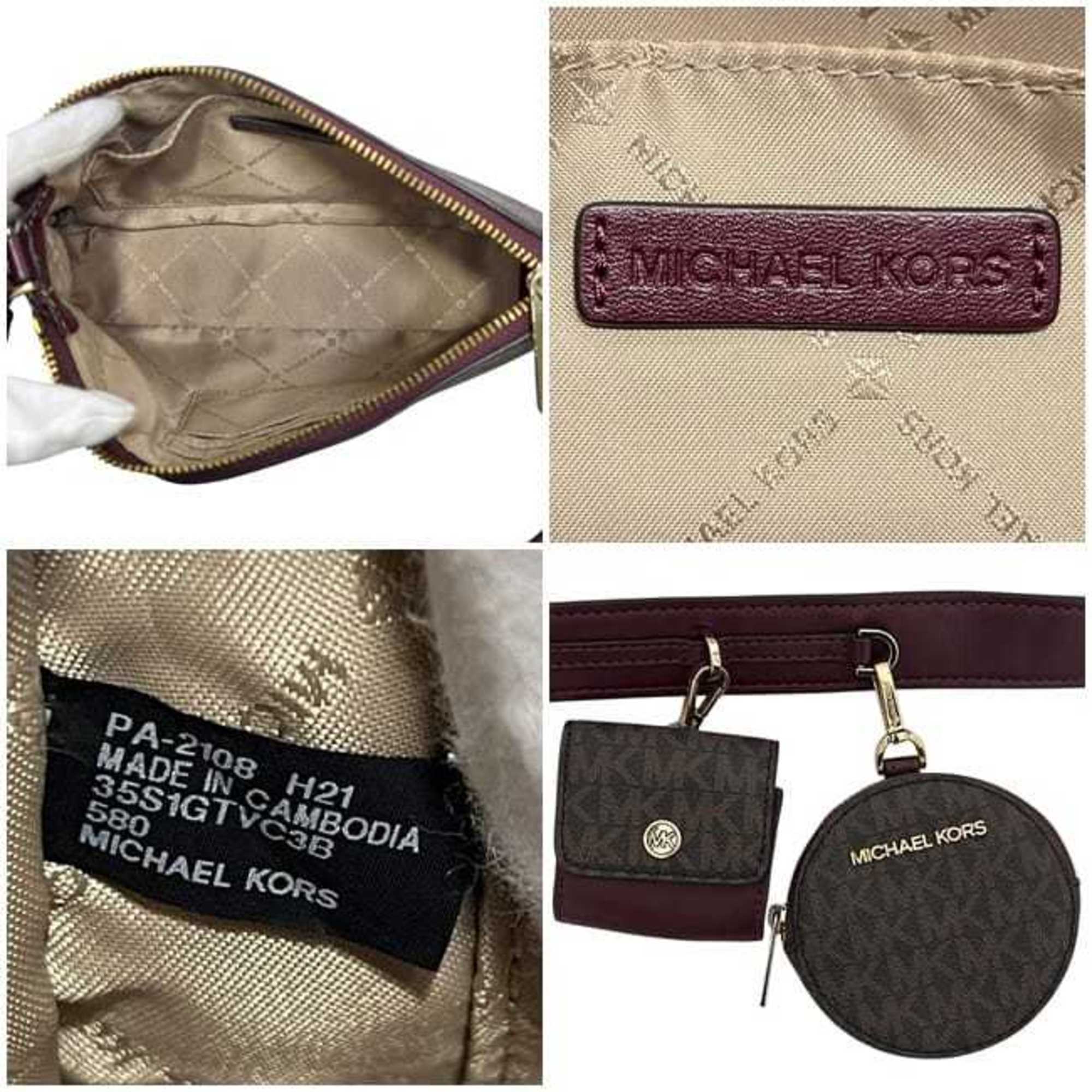 Michael Kors Bordeaux Brown Pvc Leather Shoulder Bag (Pre-Owned)