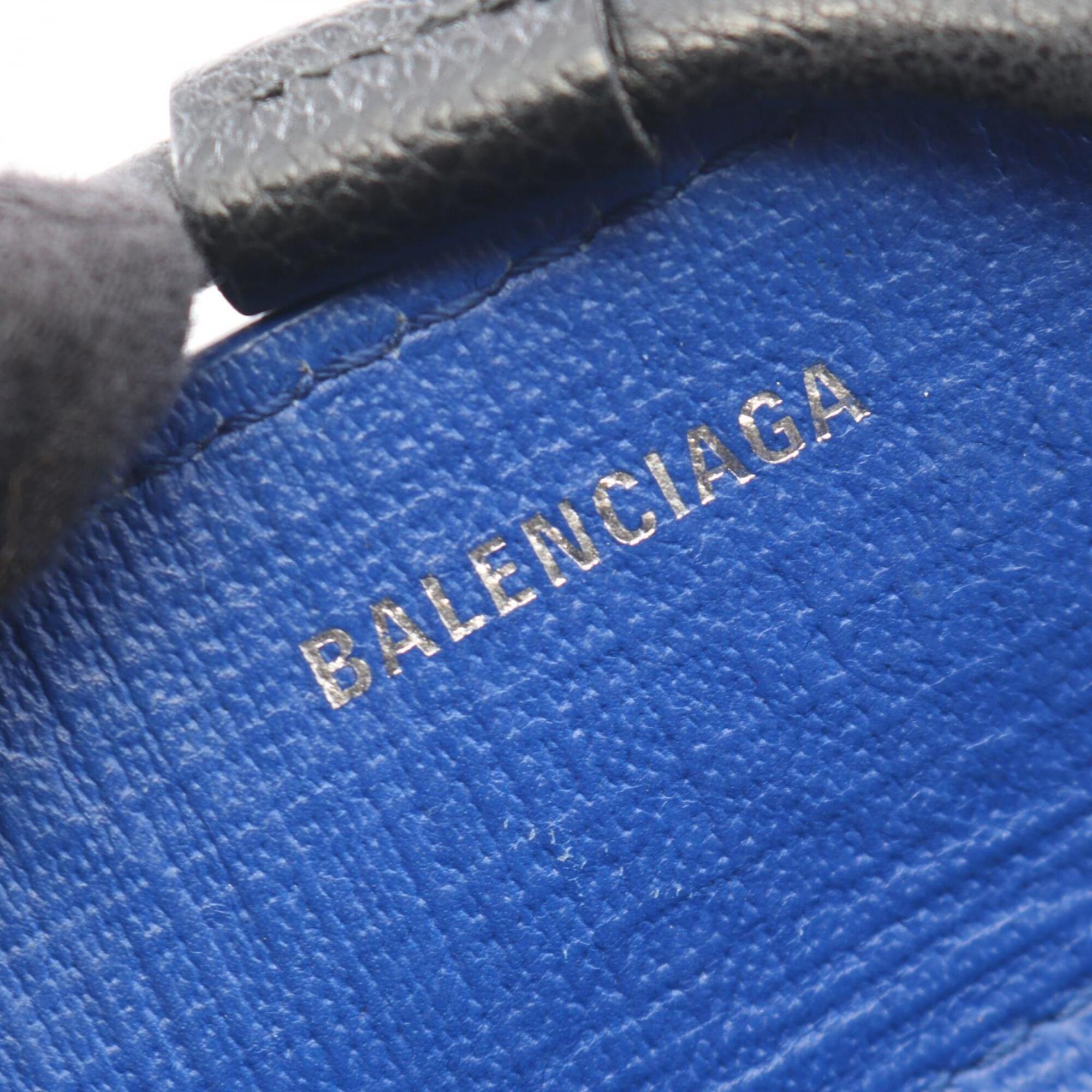 Balenciaga Black Blue Leather Handbag Tote Bag (Pre-Owned)