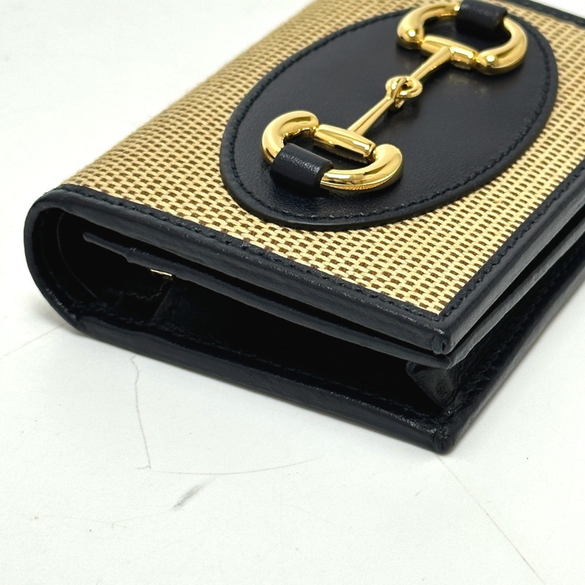 Gucci Beige Canvas Leather Wallet (Tri-Fold) (Pre-Owned)