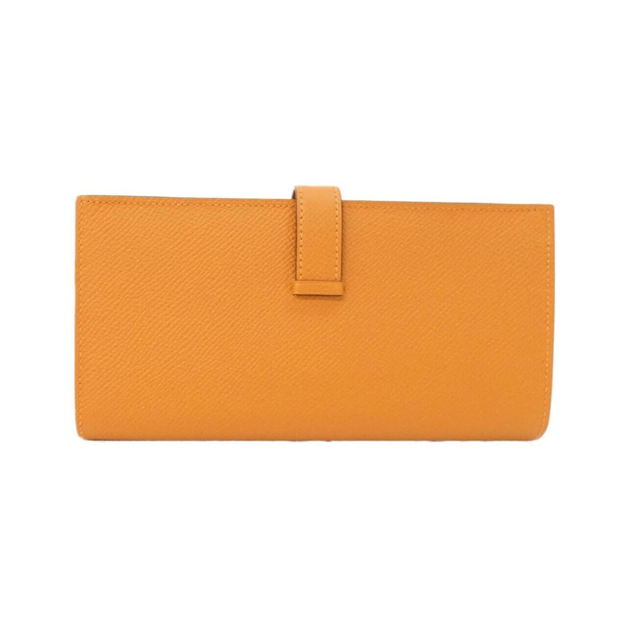 Hermes Orange Epsom Leather Long Wallet (Bi-Fold) (Pre-Owned)